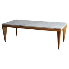 T.H. Robsjohn Gibbings Wood & Marble Coffee Table for Widdicomb