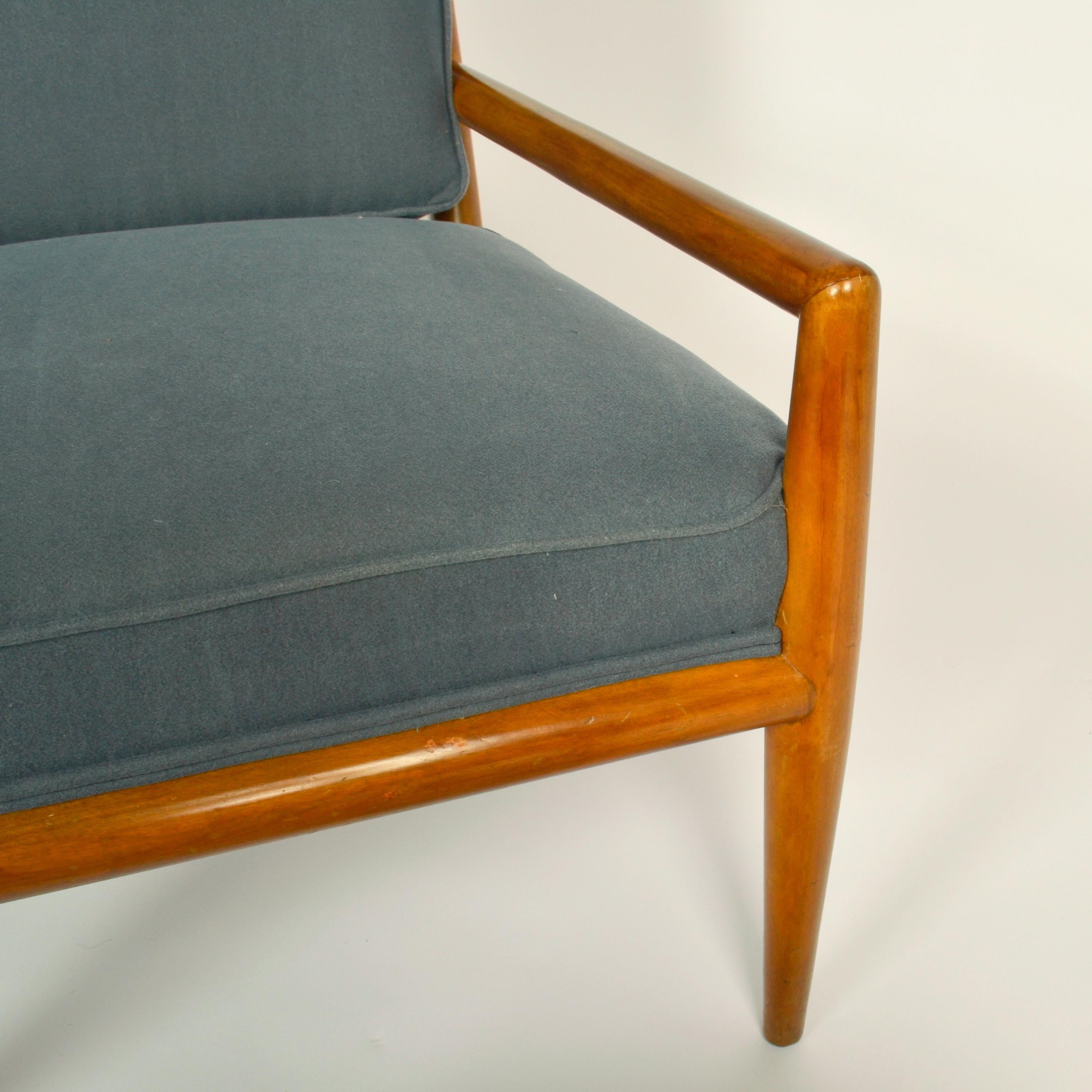 T.H. Robsjohn-Gibbons Pair of Arm Chairs and Foot Stool, Widdicomb 1950's For Sale 4