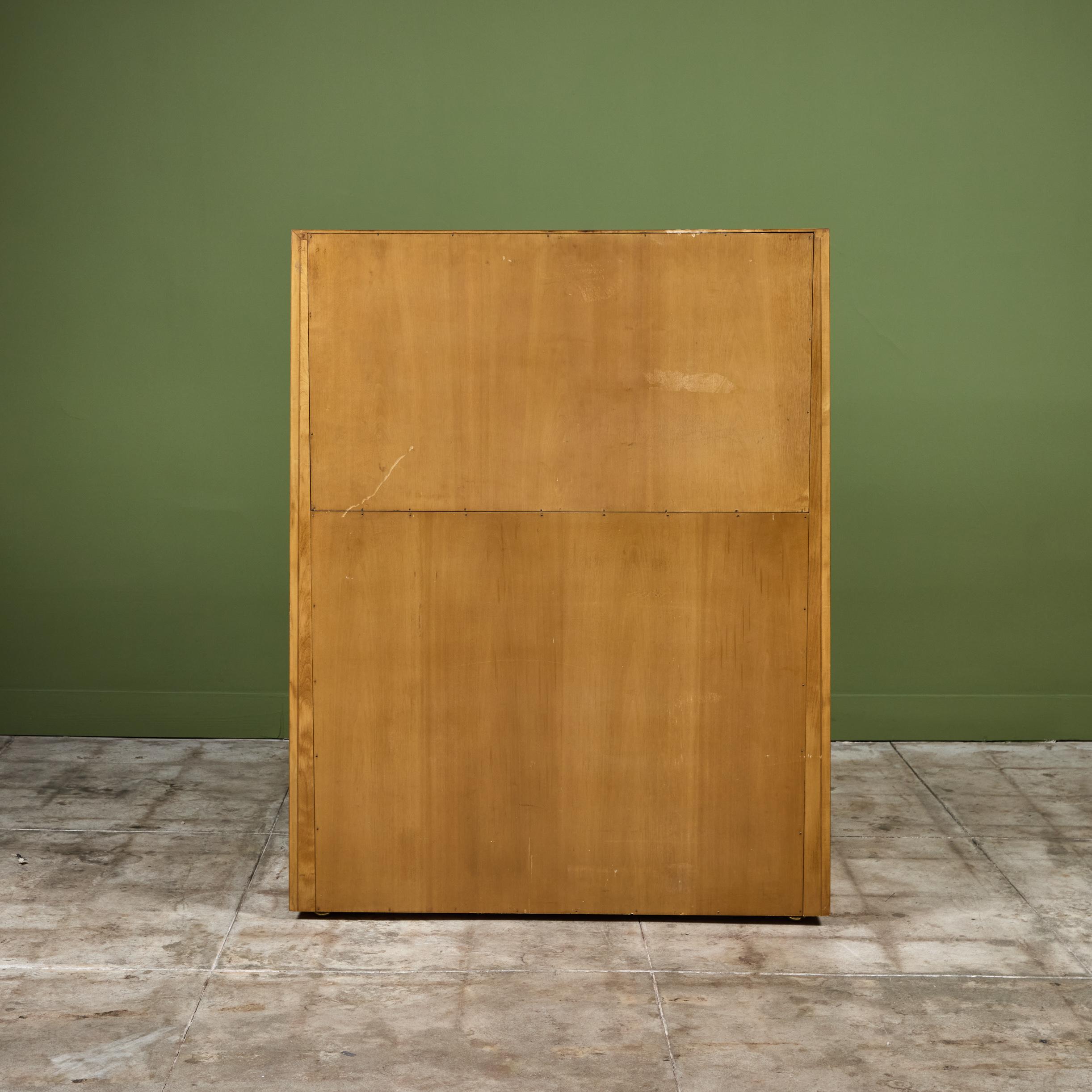 T.H. RobsjohnGibbings Highboy Secretary with Glass Cabinet for Widdicomb For Sale 3