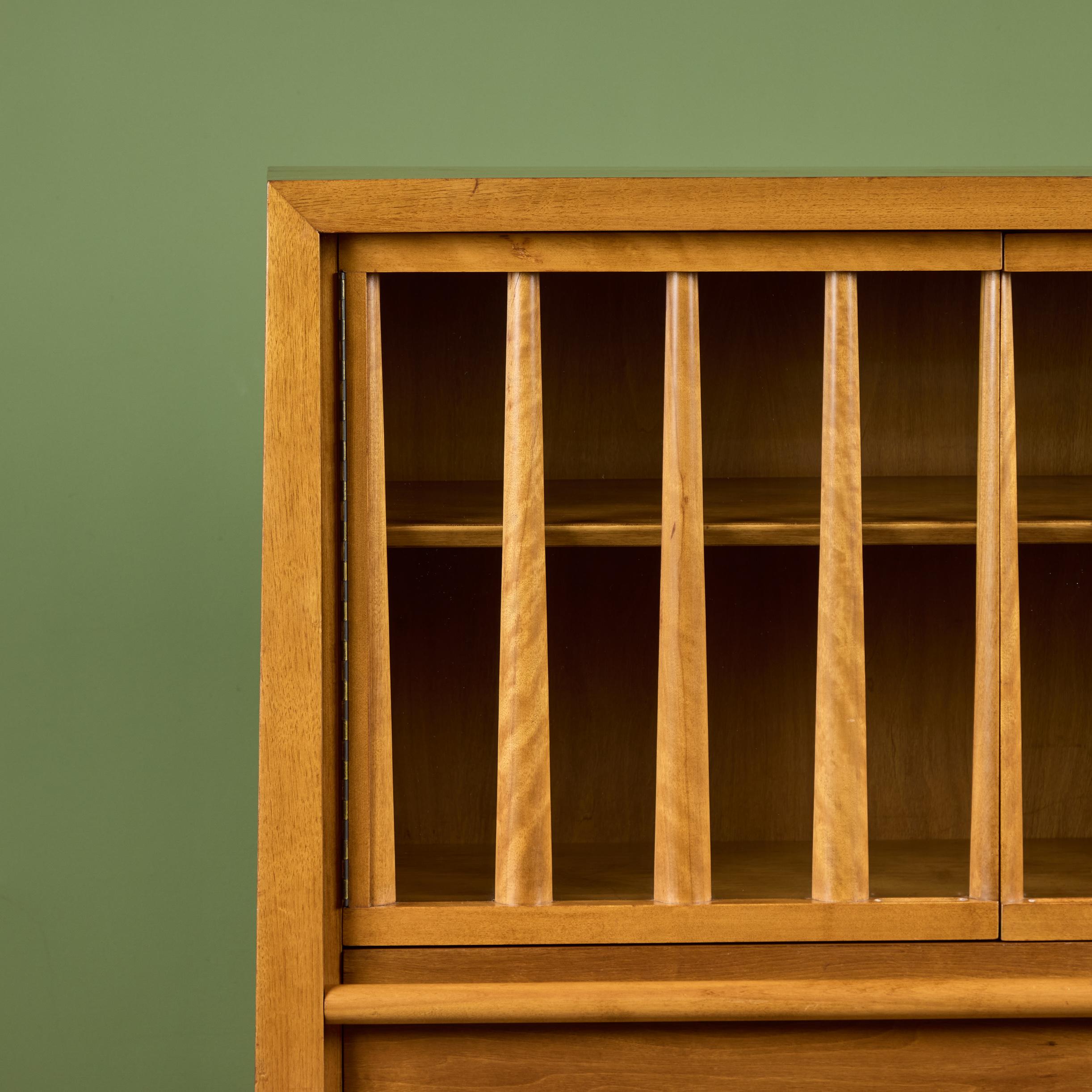 T.H. RobsjohnGibbings Highboy Secretary with Glass Cabinet for Widdicomb For Sale 5
