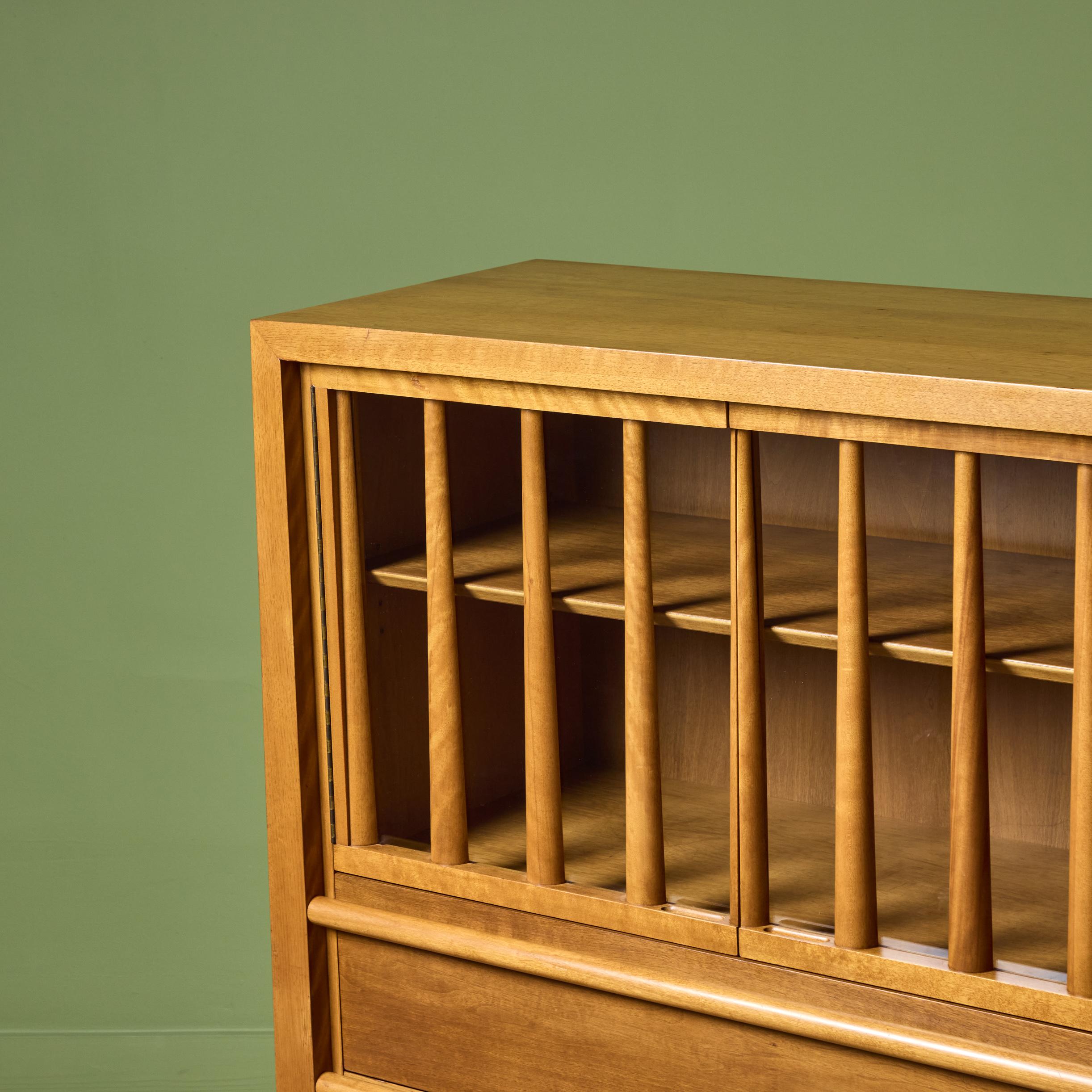 T.H. RobsjohnGibbings Highboy Secretary with Glass Cabinet for Widdicomb For Sale 6