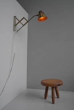 Th. Valentiner by Poul Dinesen Copper Scissor Wall Lamp, Denmark 1950s