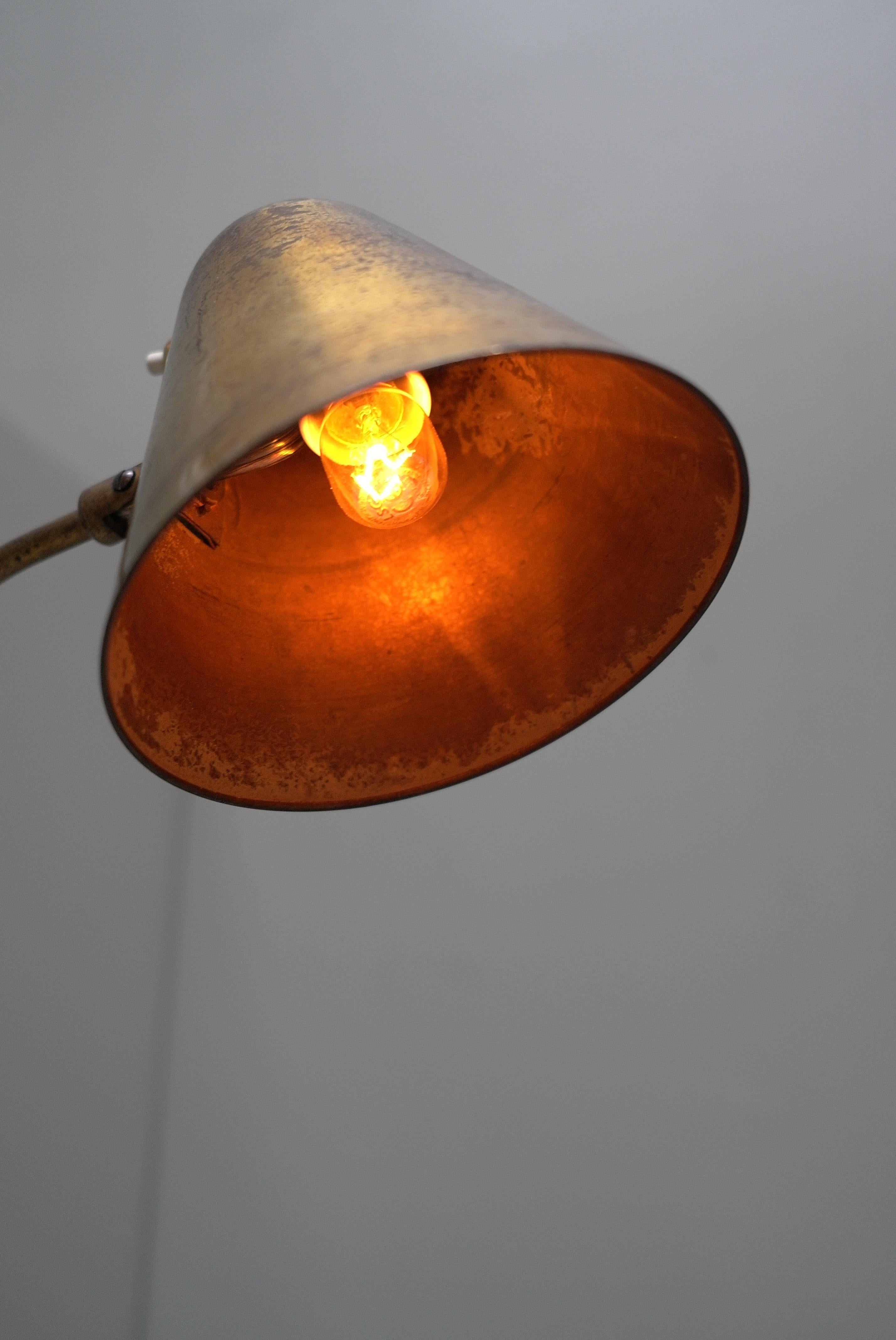 Th. Valentiner by Poul Dinesen Copper Scissor Wall Lamp, Denmark 1950s For Sale 2