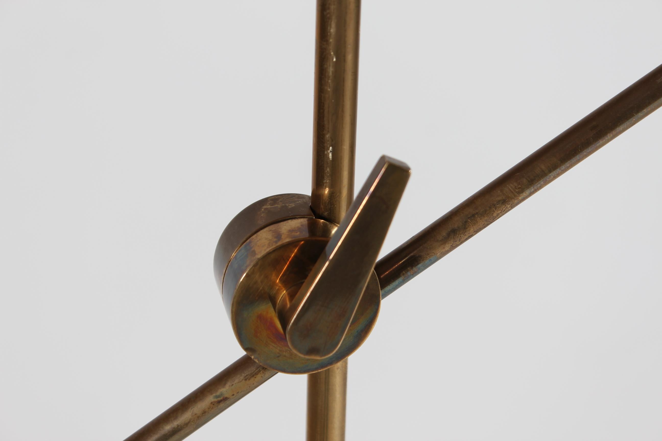 Mid-20th Century Th. Valentiner by Poul Dinesen Flexible Floor Lamp of Brass, Denmark 1960s For Sale