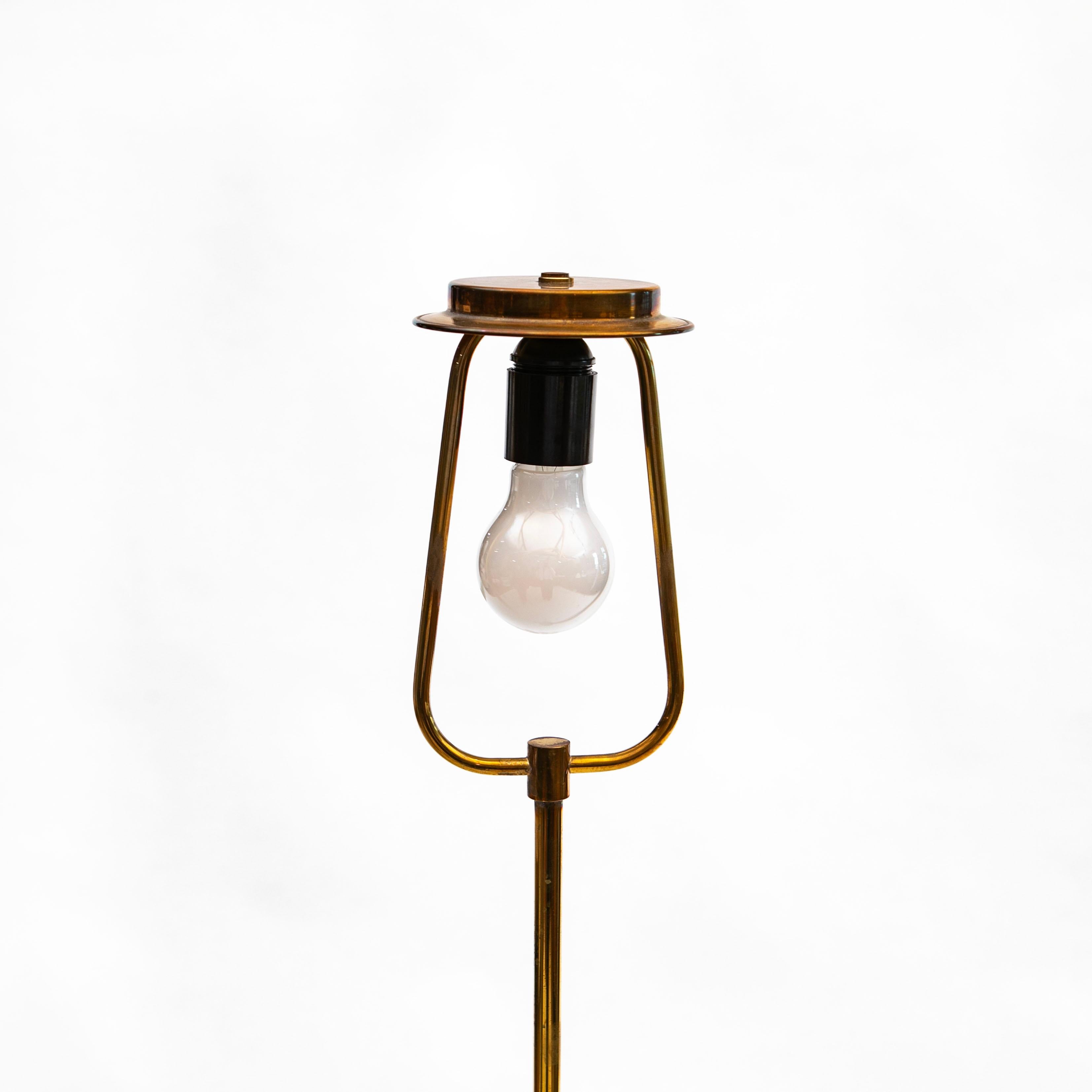 20th Century Th. Valentiner Brass Floor Lamp for Povl Dinesen For Sale