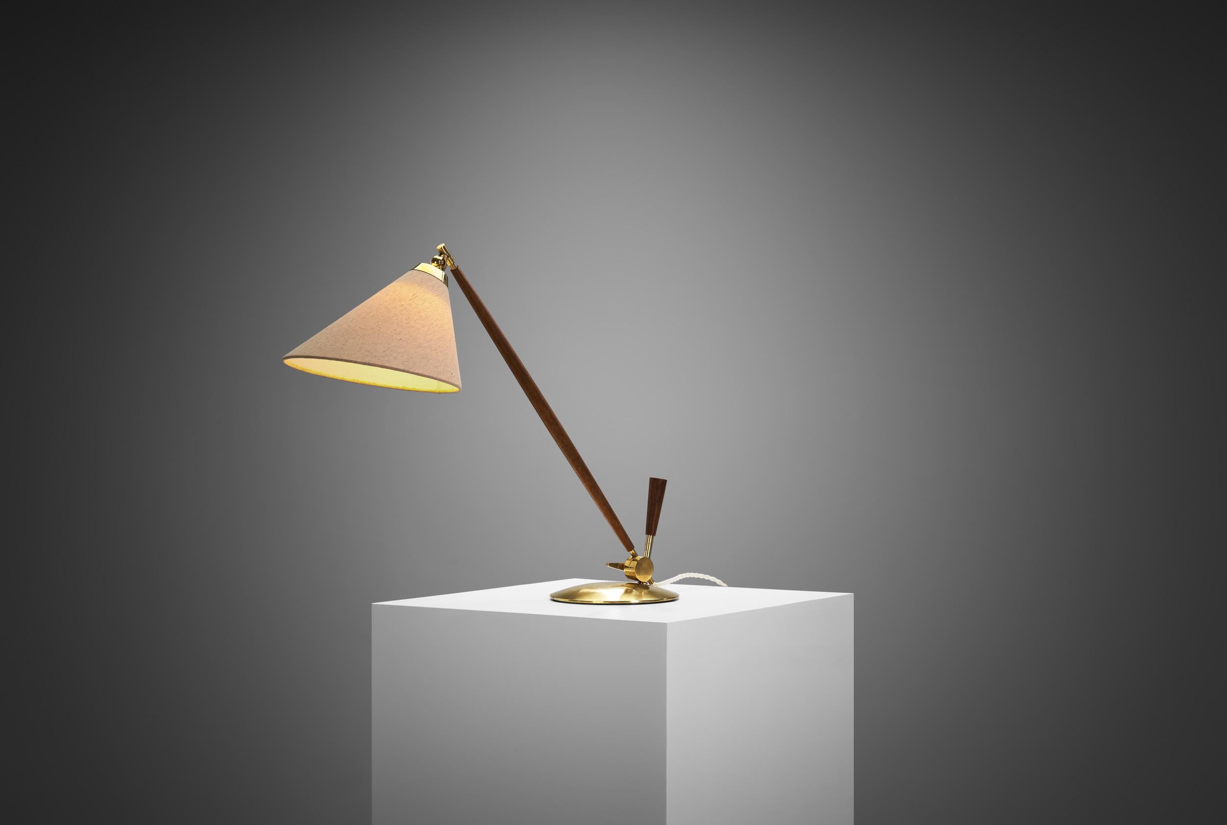 Brass Th. Valentiner Model “THV 375” Adjustable Lamp, Denmark 20th Century