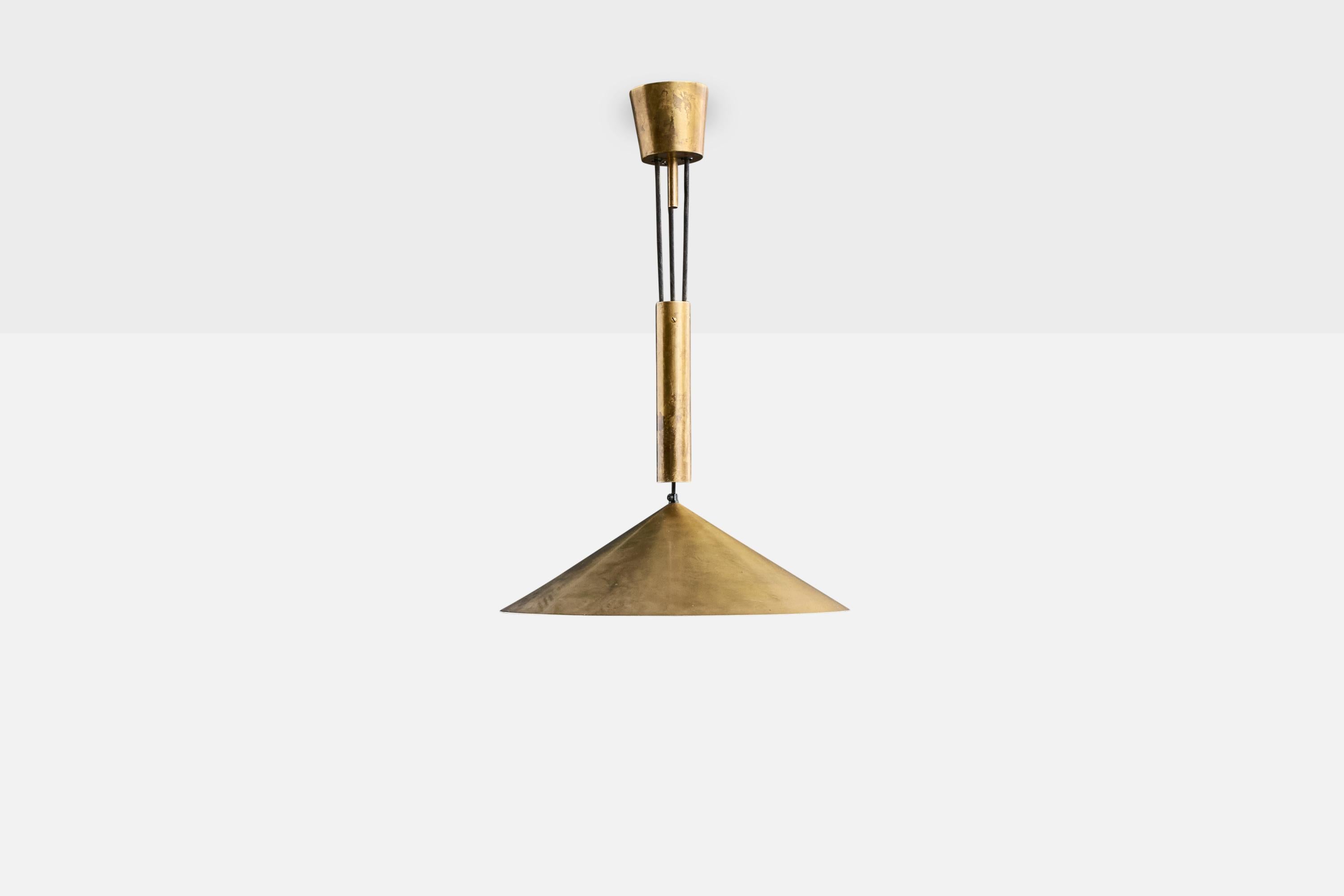 Mid-Century Modern T.H. Valentiner, Pendant Light, Brass, Denmark, 1960s For Sale