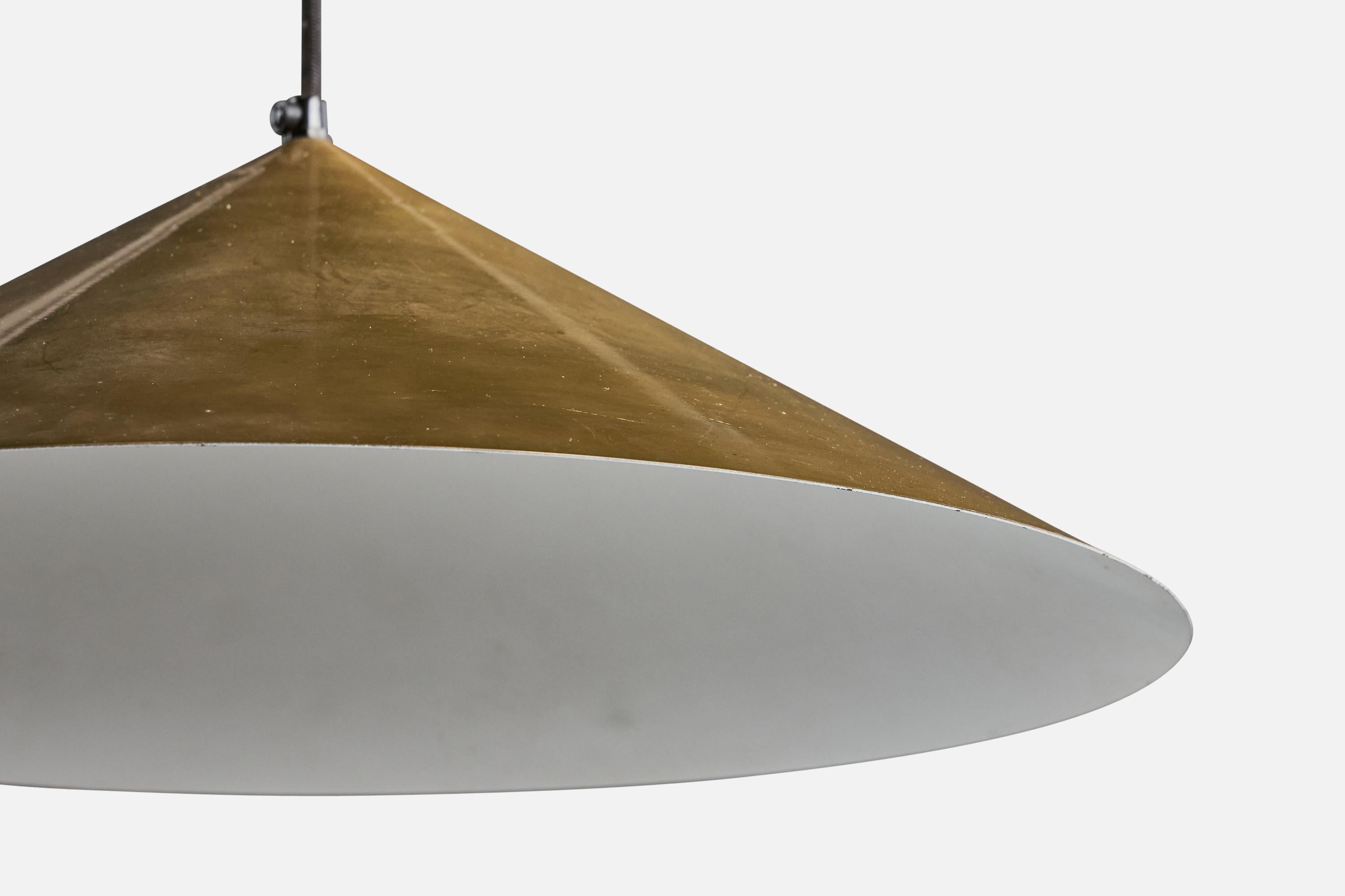 Mid-20th Century T.H. Valentiner, Pendant Light, Brass, Denmark, 1960s For Sale