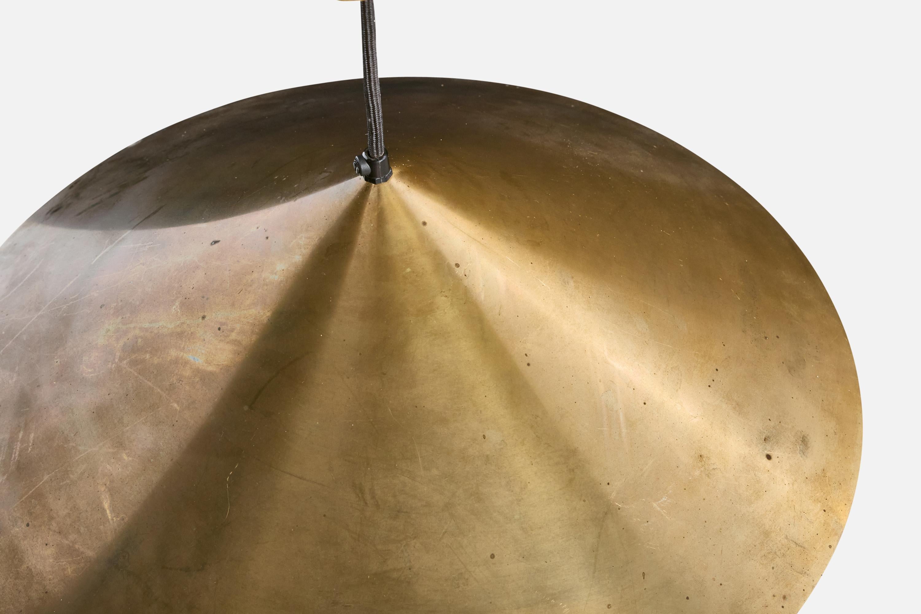 T.H. Valentiner, Pendant Light, Brass, Denmark, 1960s For Sale 1