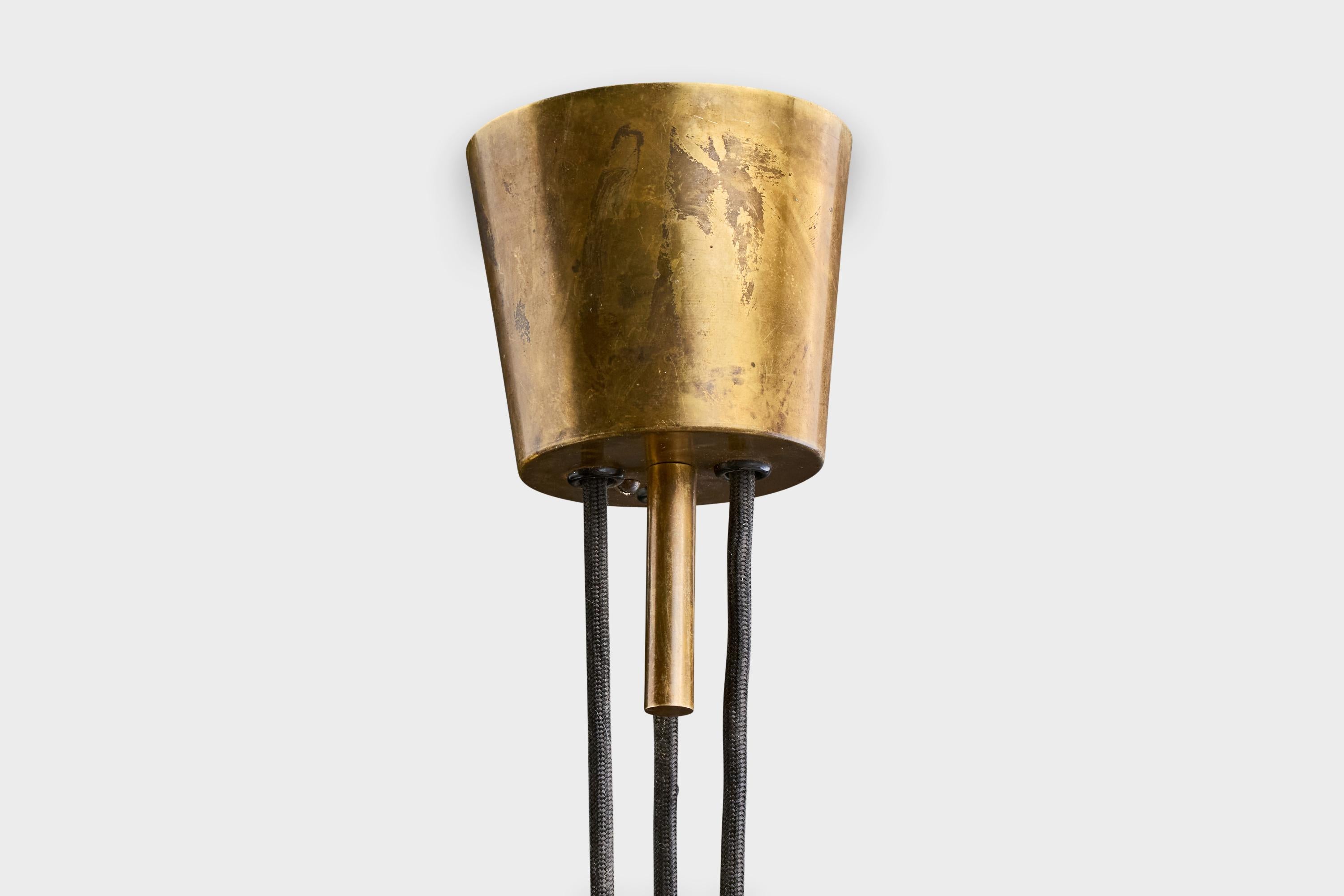 T.H. Valentiner, Pendant Light, Brass, Denmark, 1960s For Sale 3