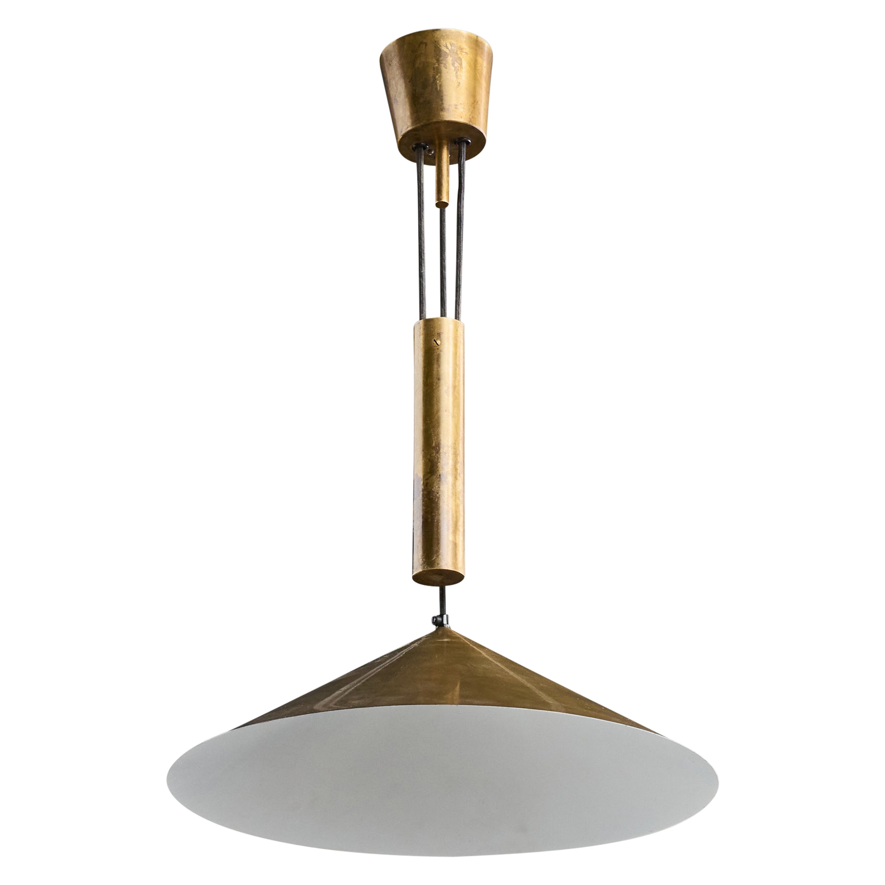 T.H. Valentiner, Pendant Light, Brass, Denmark, 1960s For Sale