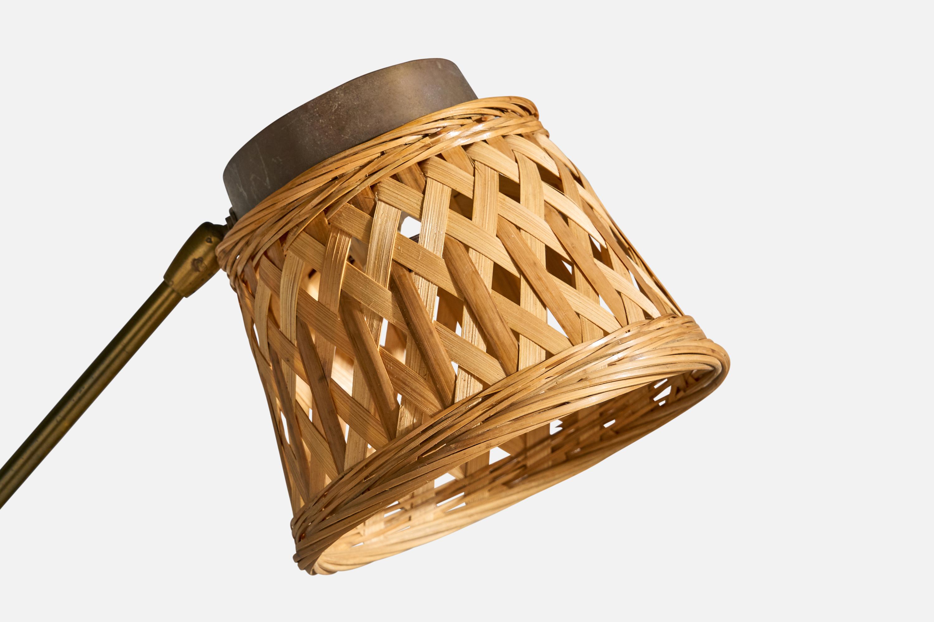 T.H. A. Valentin, Applique, Ottone, Rattan, Danimarca, anni '50 in vendita 5