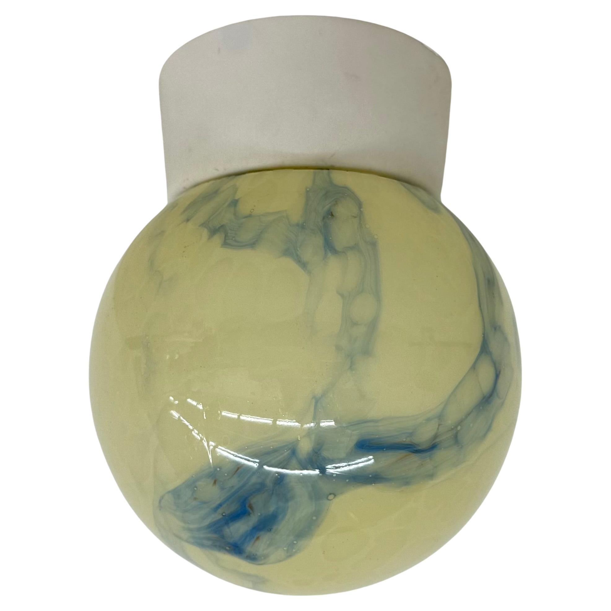 Thabur art deco marbled glass ceiling lamp , 1930s the Netherlands