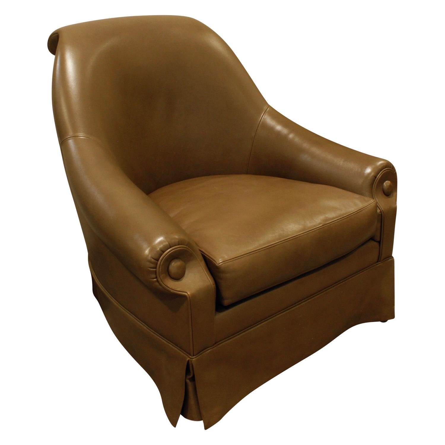Mid-Century Modern Thad Hayes Custom Pair of Barrel Back Lounge Chairs, 2000
