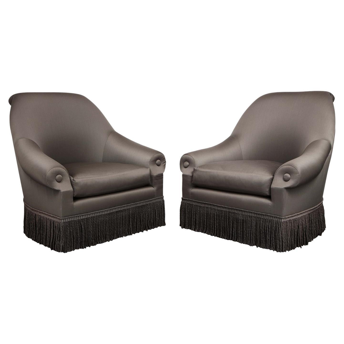 Thad Hayes Pair of Custom Swivel Lounge Chairs for the Gibson Residence NYC 1998 For Sale