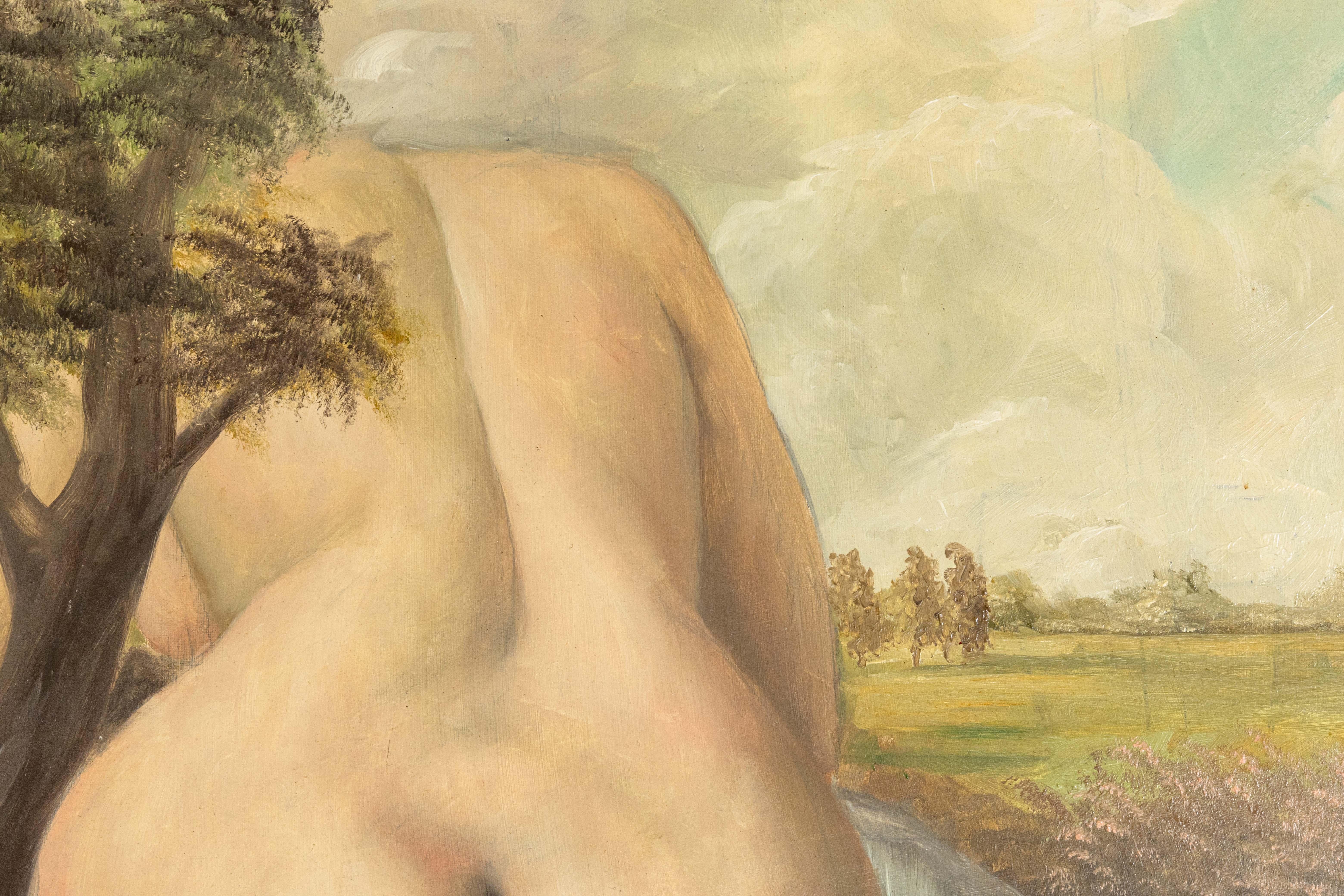 Thad Miller Nude at Easel Signed Modern Oil Painting Somerset Series 1978 Framed For Sale 2