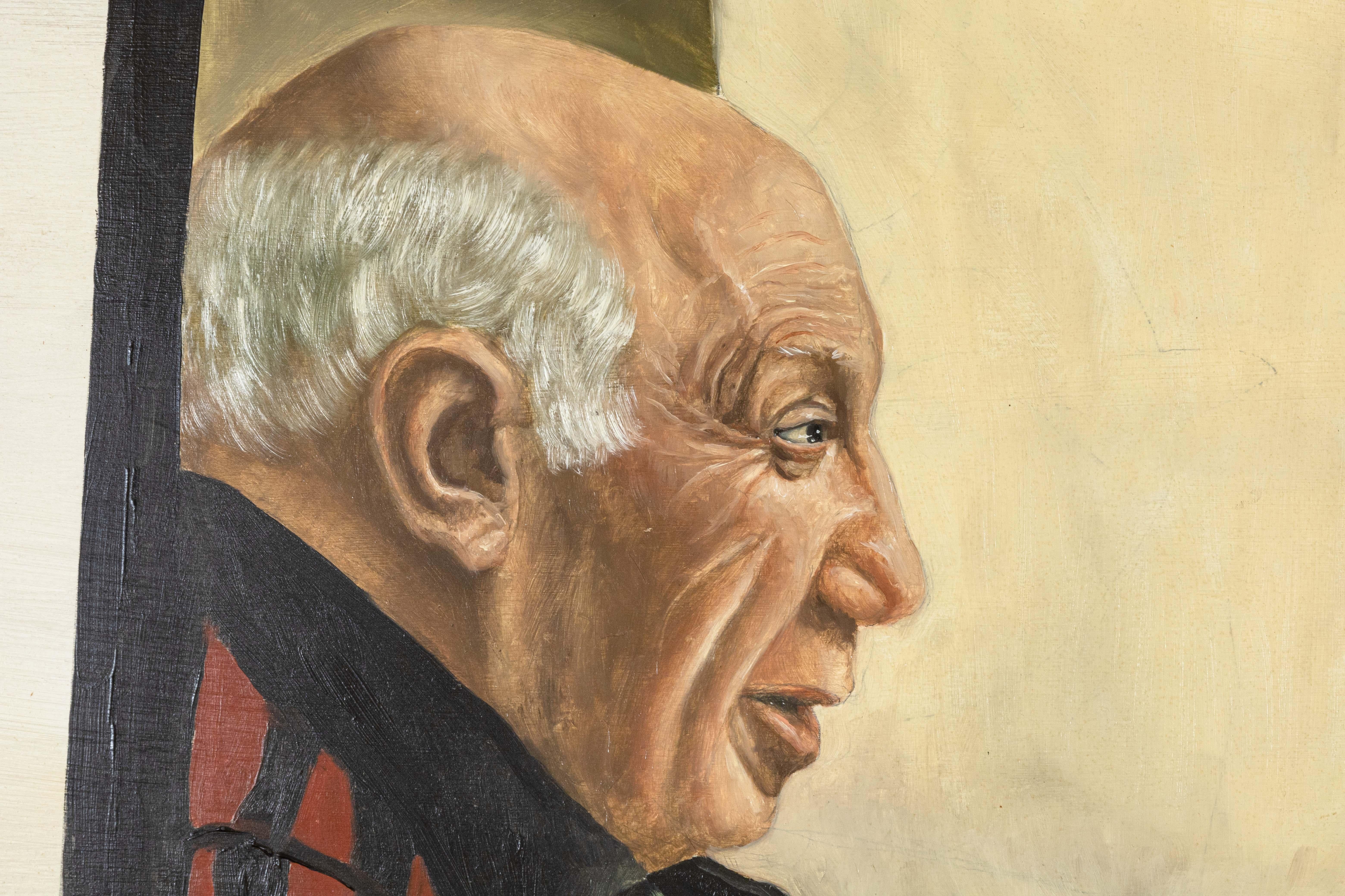 Thad Miller Picasso en el caballete Cuadro al óleo firmado Serie Somerset 1977 Enmarcado siglo XX en venta