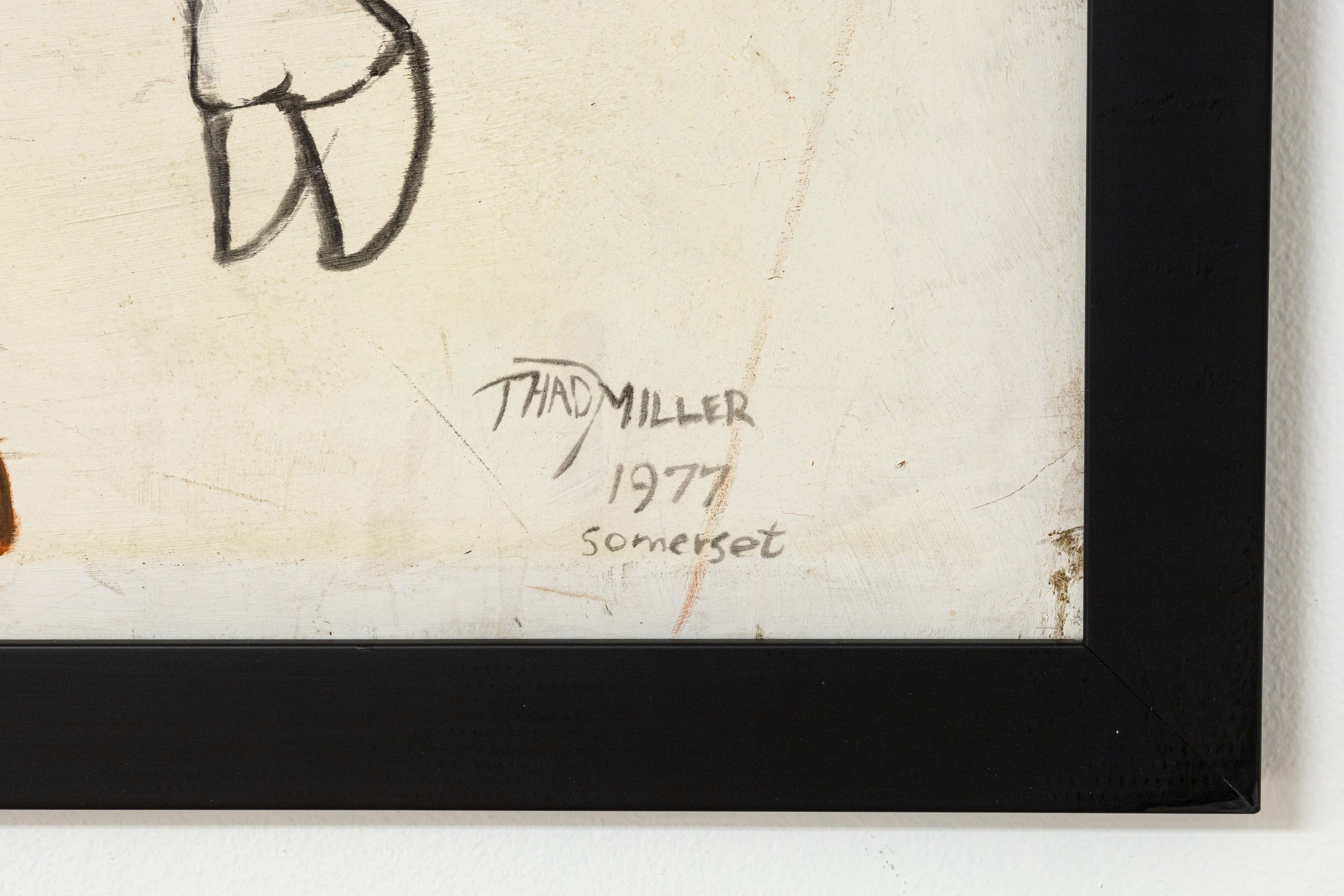 Thad Miller Picasso en el caballete Cuadro al óleo firmado Serie Somerset 1977 Enmarcado en venta 3
