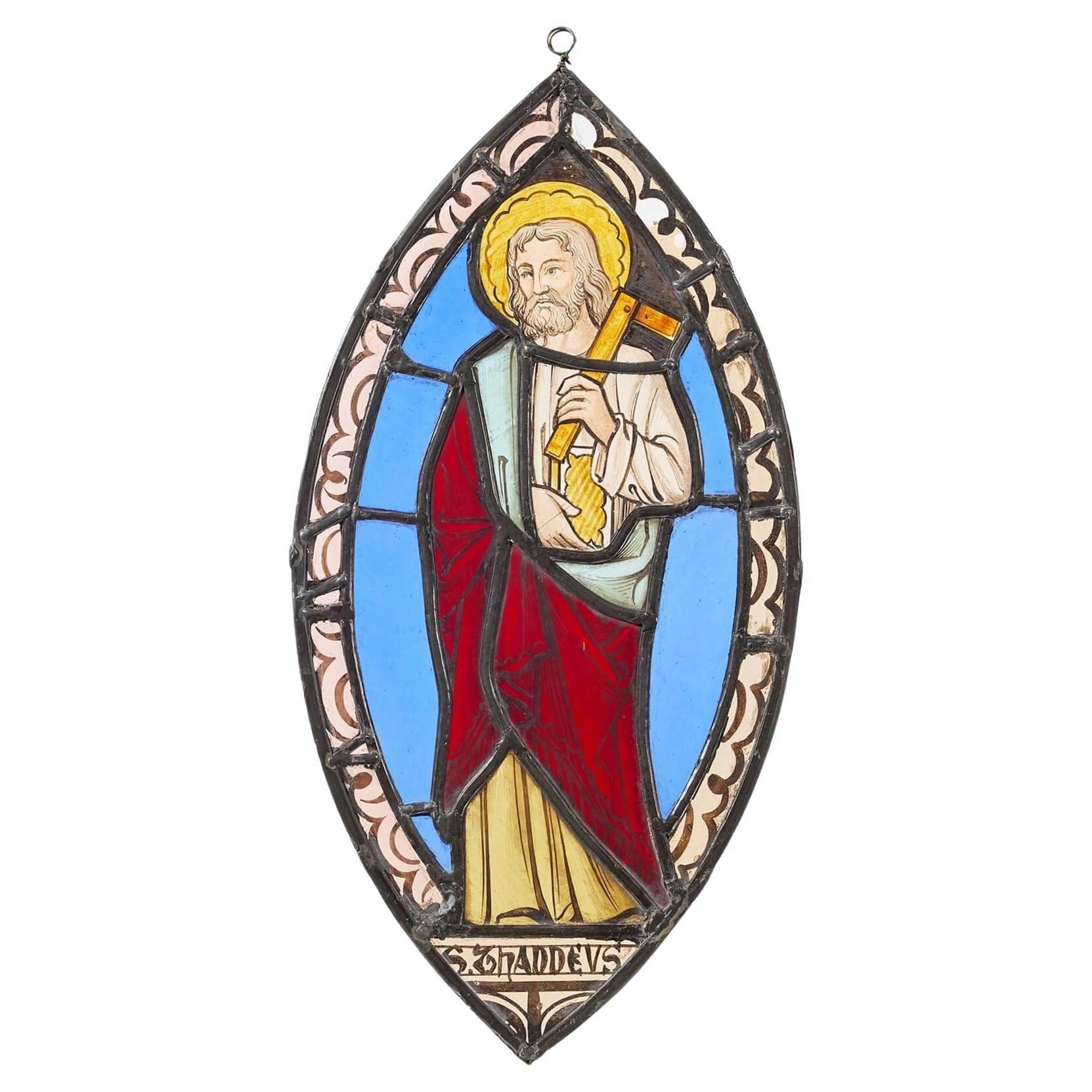 
Thaddeus
 Ecclesiastical Stained Glass Window Panel For Sale