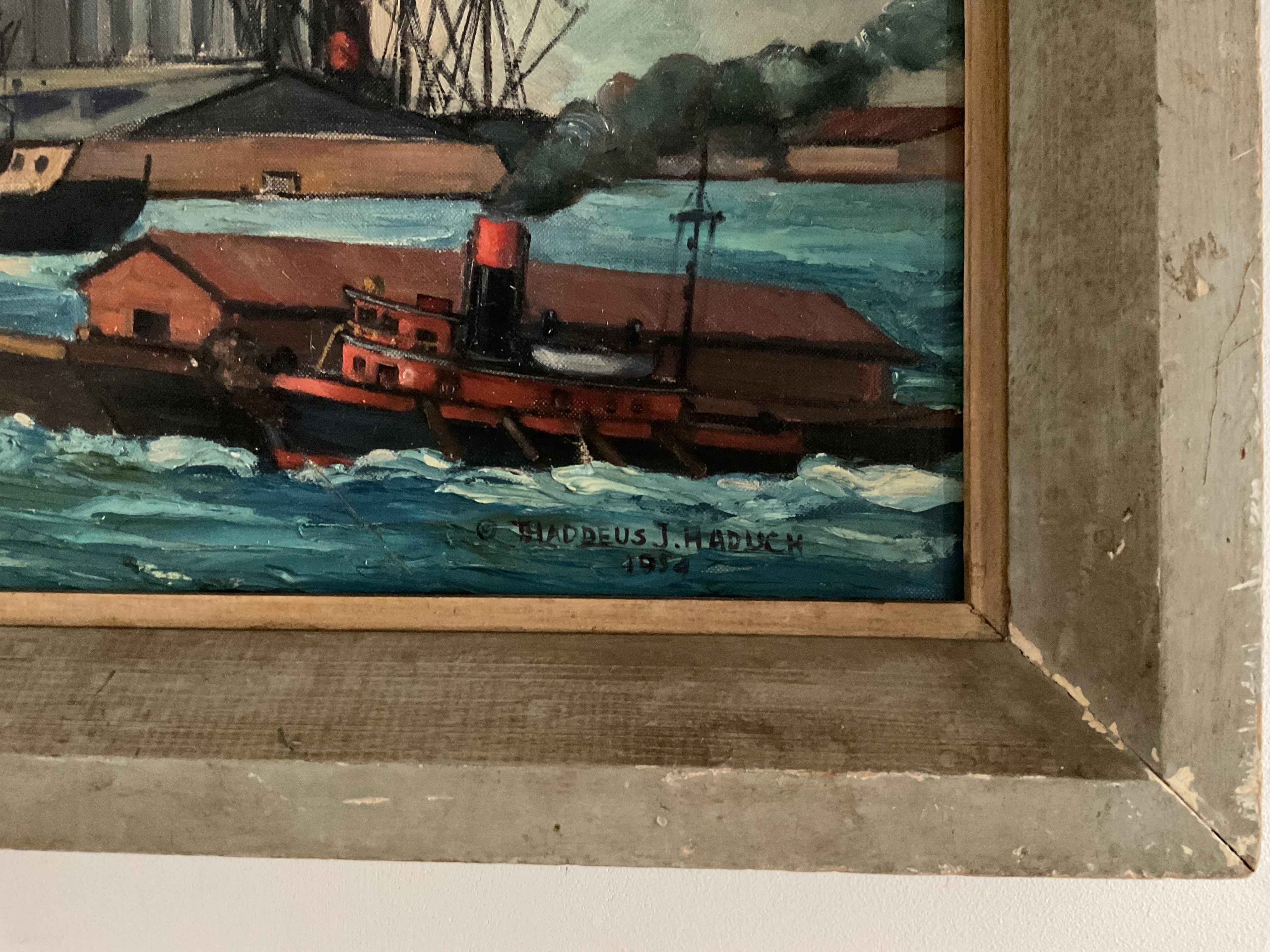 Se hai un legame con il lungomare di Baltimora, così interessante e attivo, o se semplicemente apprezzi le città americane del secondo dopoguerra, questo quadro potrebbe essere perfetto per le tue pareti.  L'ambientazione è quella di un'industria di