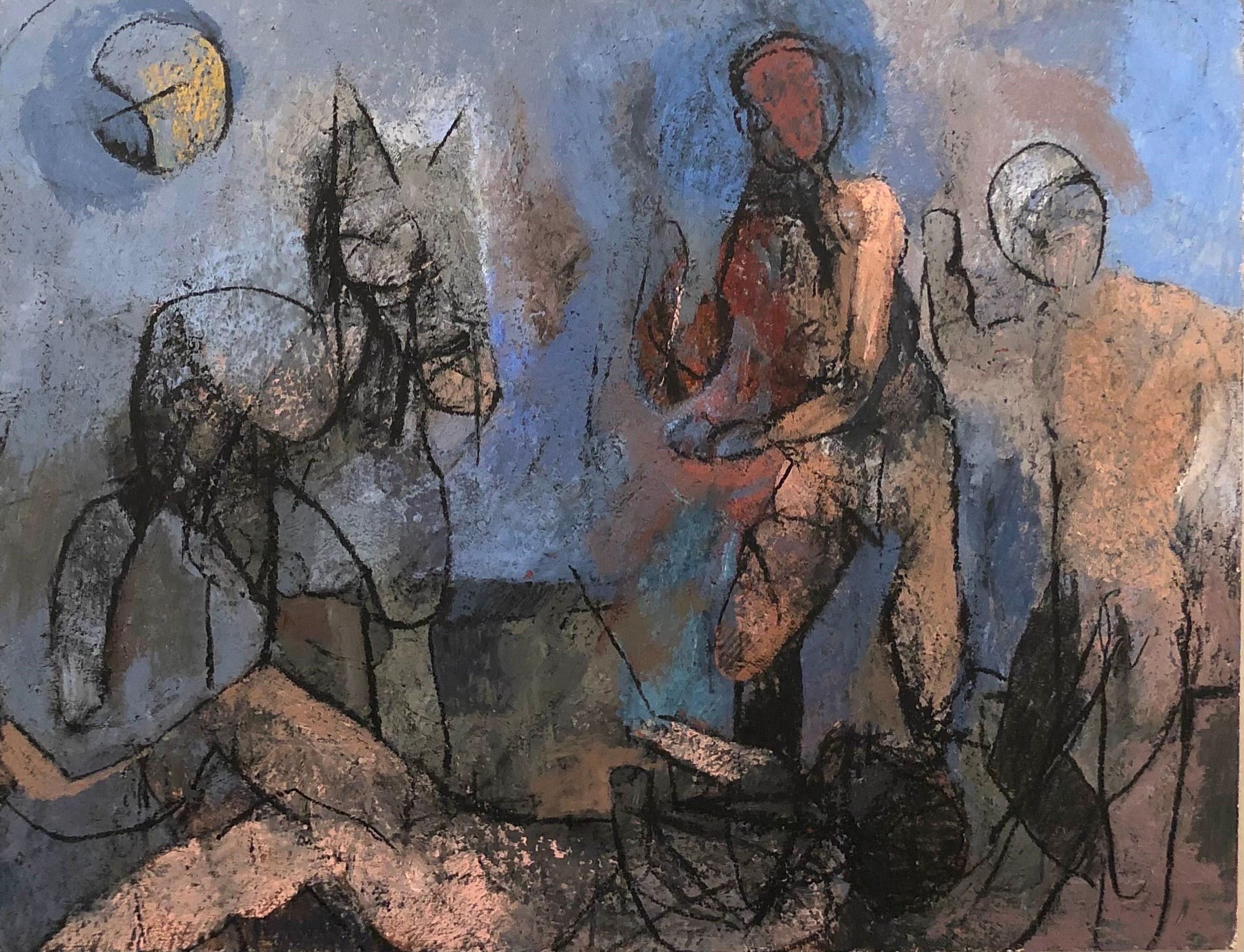 Thaddeus Radell Abstract Painting – Gefallener Reiter