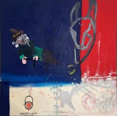 Deluxe, Pintura expresionista abstracta en técnica mixta sobre lienzo de Thaddeus Strode