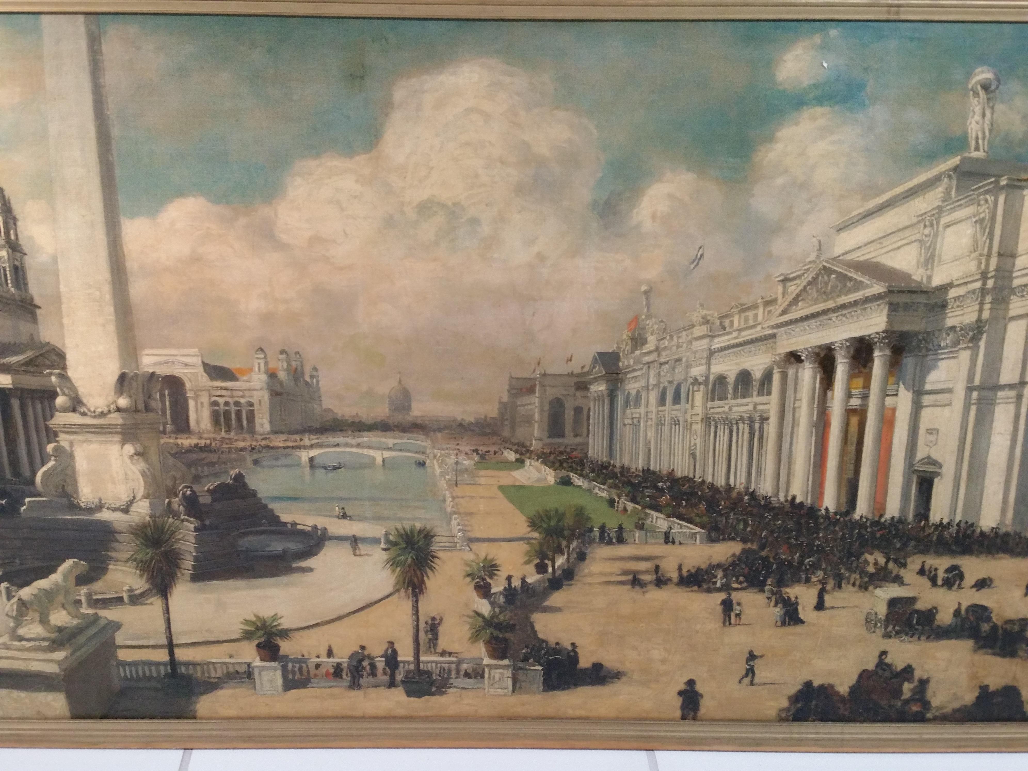 Auf der Columbian Exhibition, der Weltausstellung 1893 in Chicago – Painting von Thaddeus Welch