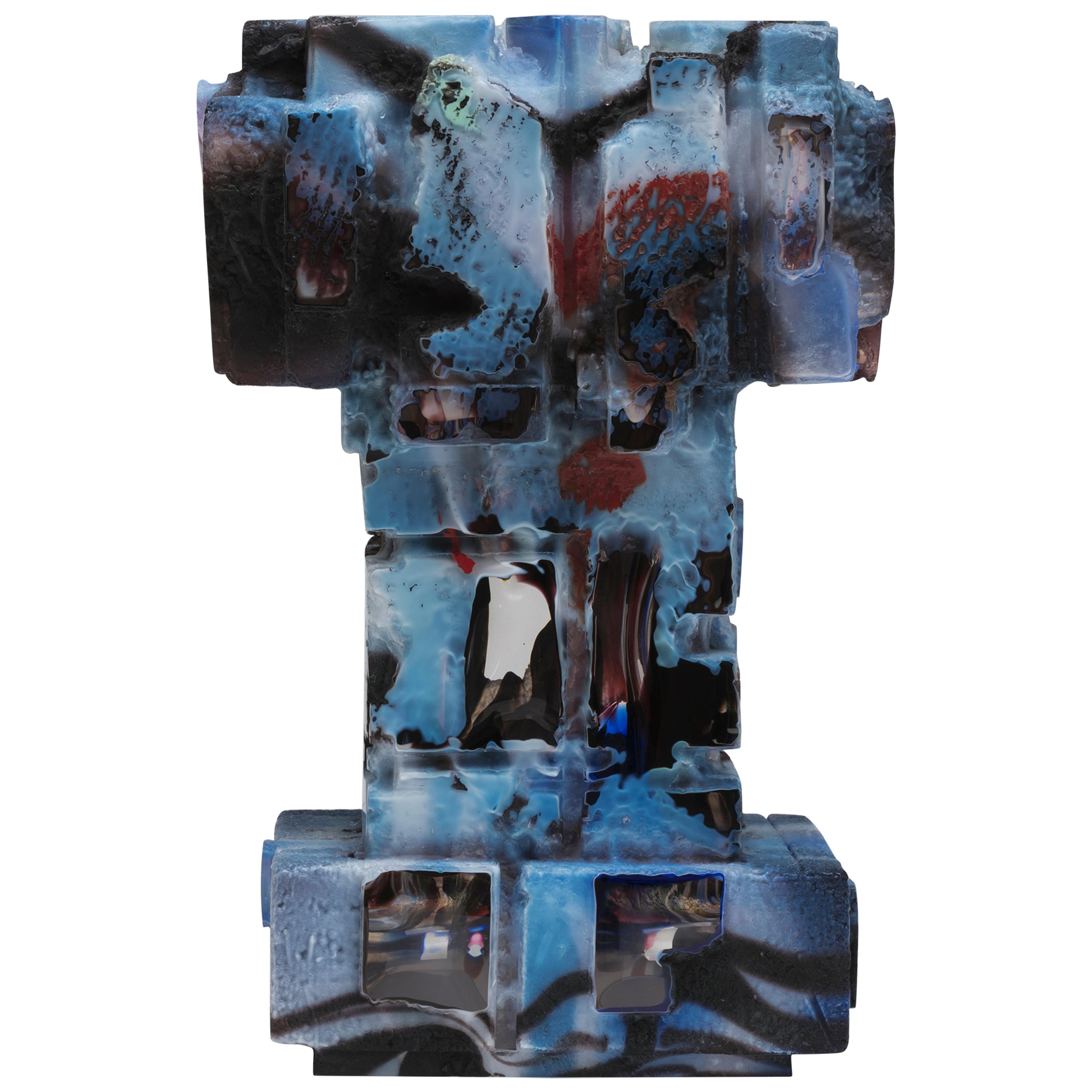 Thaddeus Wolfe, "Untitled", Sculpture, Blown Glass, Blue, 2019