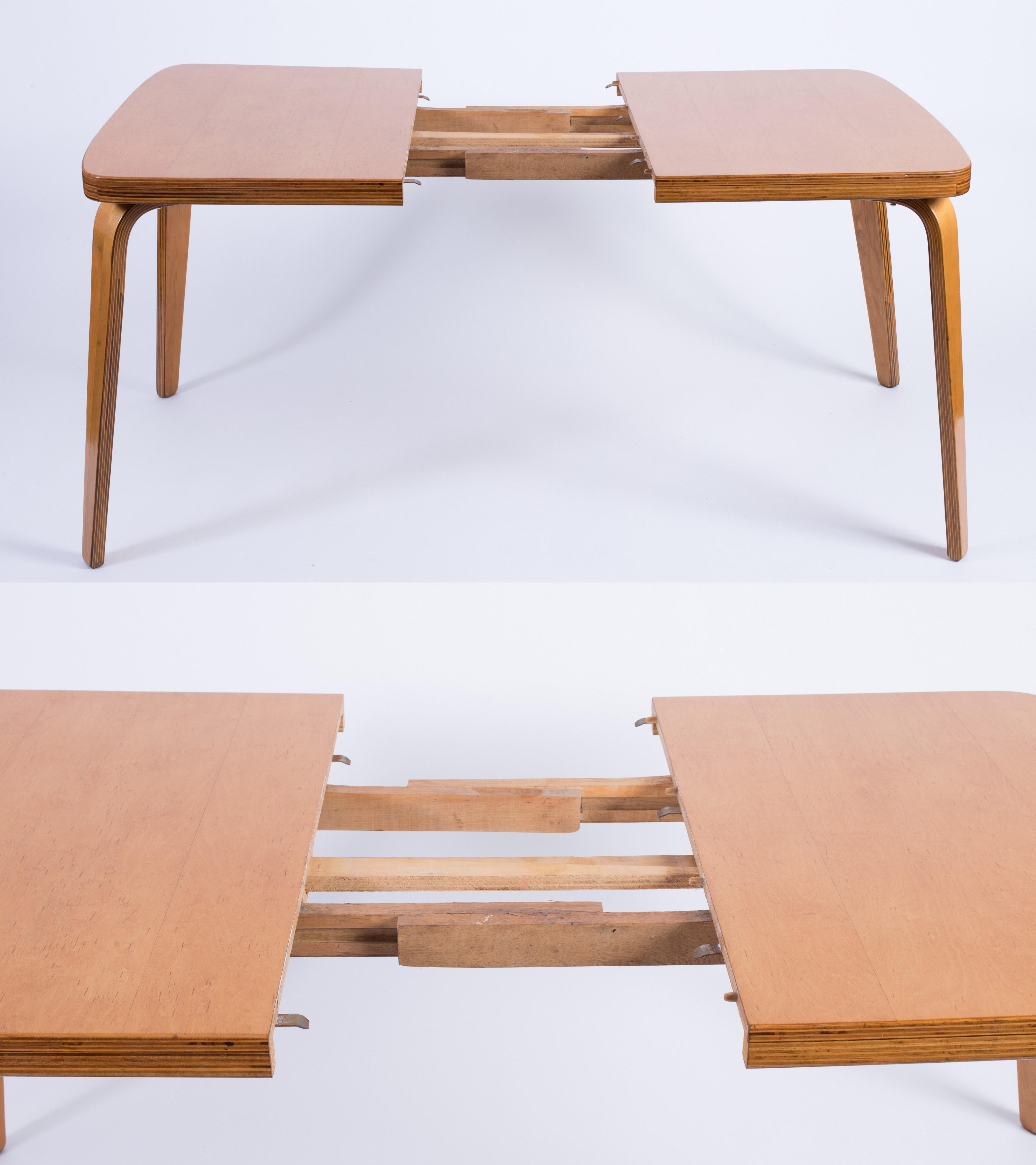 Thaden-Jordan 1940’s Herbert Von Thaden Mid-Century Modern Table/Chairs 5pc Set For Sale 2