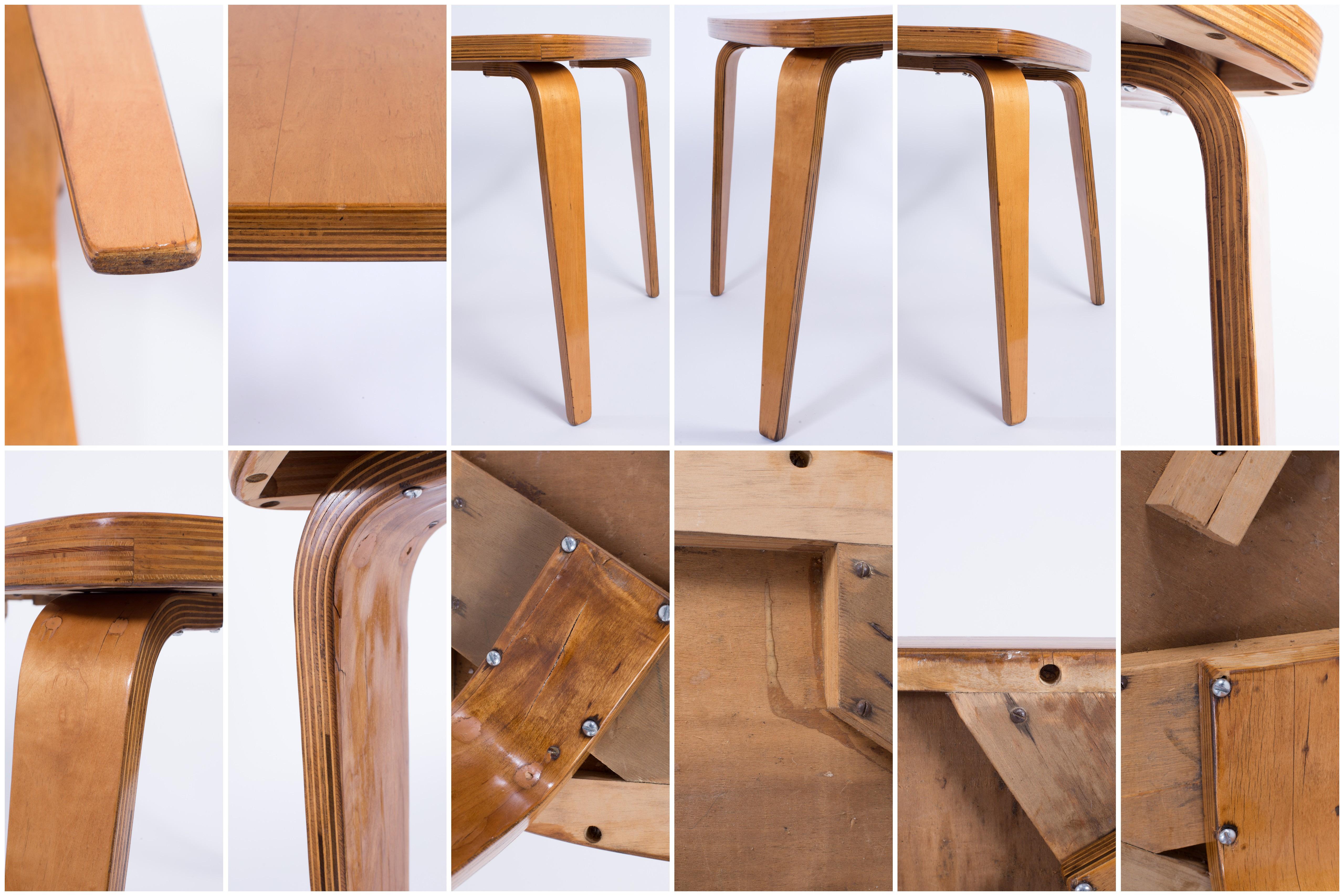 Thaden-Jordan 1940's Herbert Von Thaden Mid-Century Modern Table/Chairs 5pc Set en vente 6