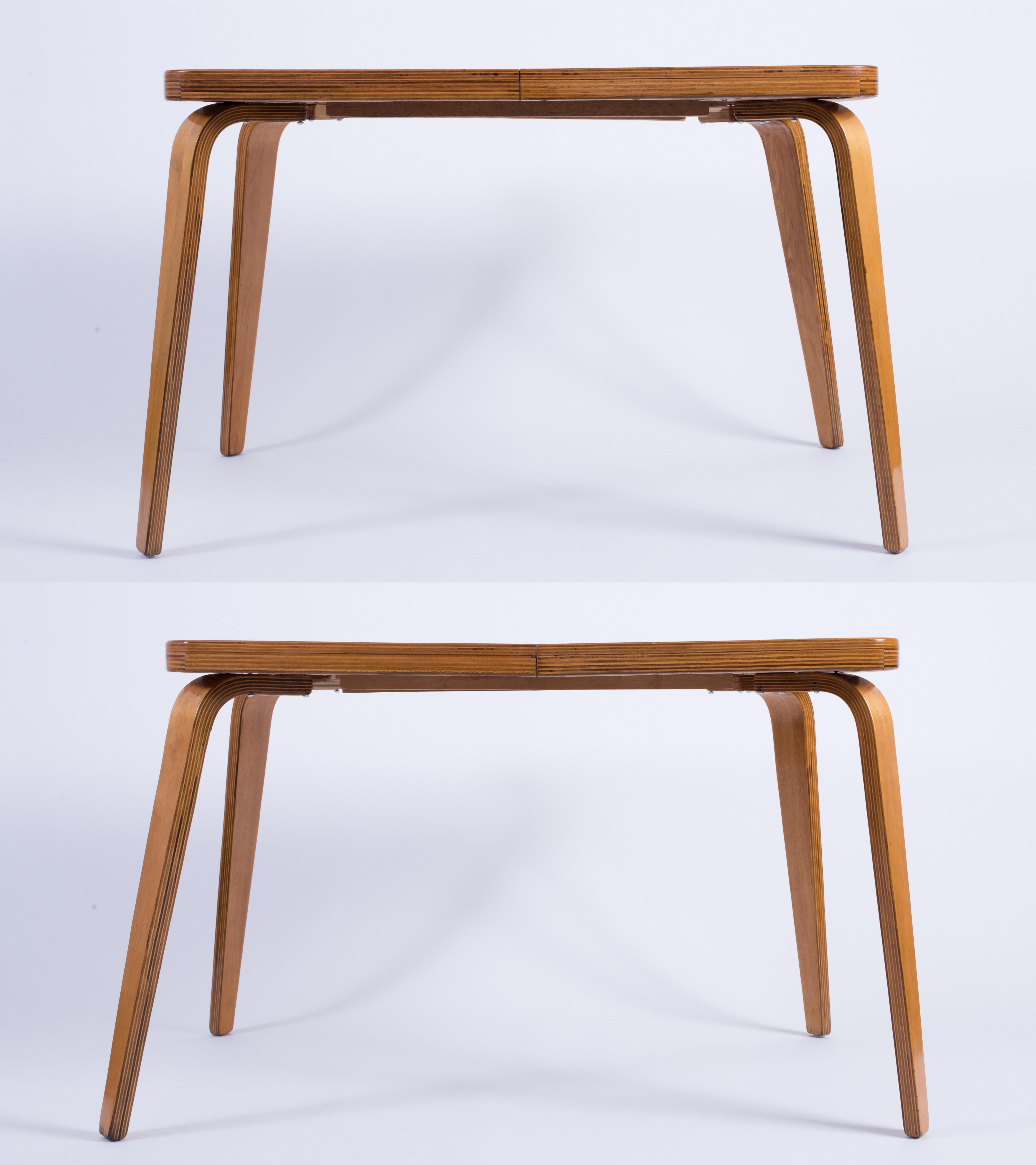 Milieu du XXe siècle Thaden-Jordan 1940's Herbert Von Thaden Mid-Century Modern Table/Chairs 5pc Set en vente
