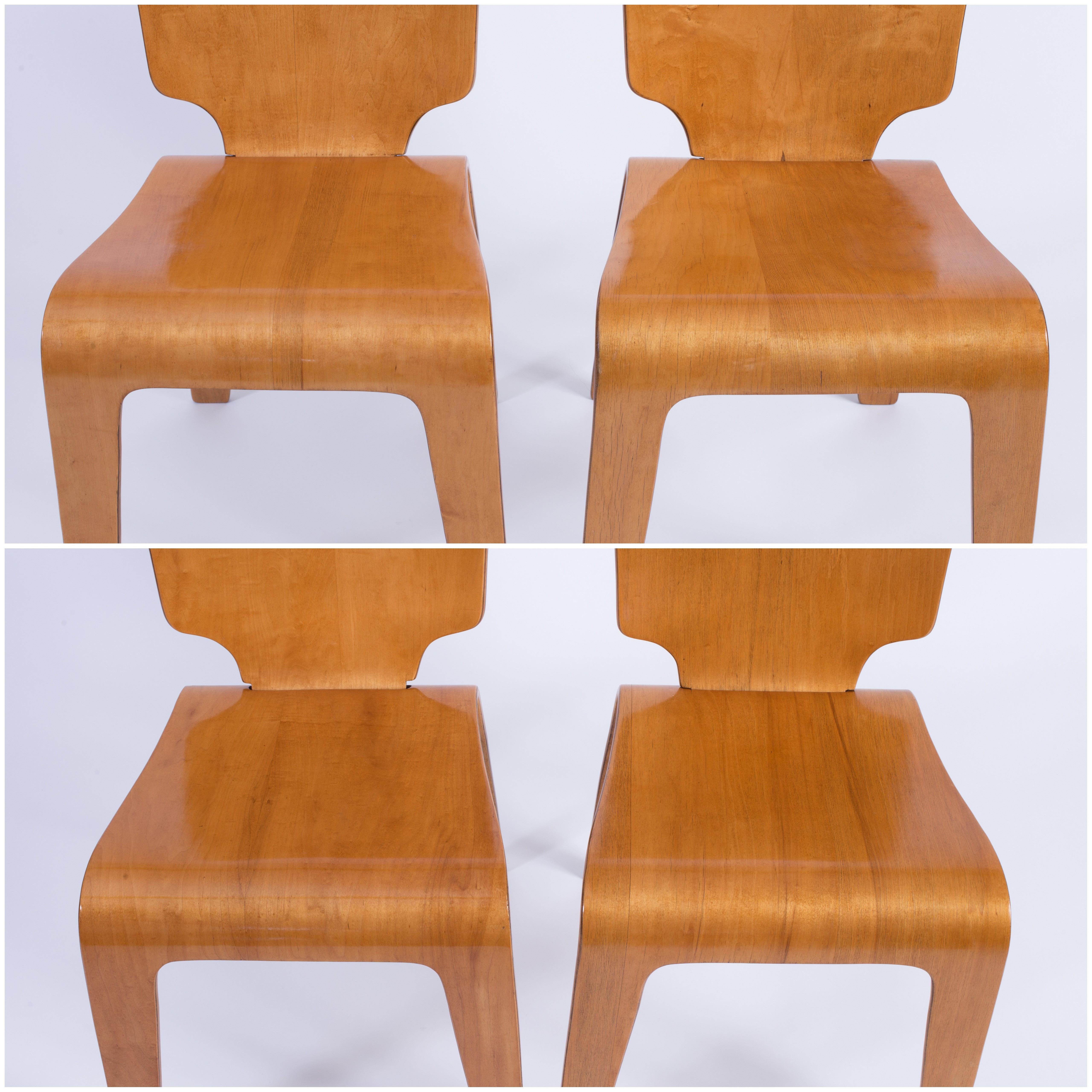 Thaden-Jordan 1940's Herbert Von Thaden Mid-Century Modern Table/Chairs 5pc Set en vente 2
