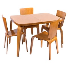 Thaden-Jordan 1940’s Herbert Von Thaden Mid-Century Modern Table/Chairs 5pc Set