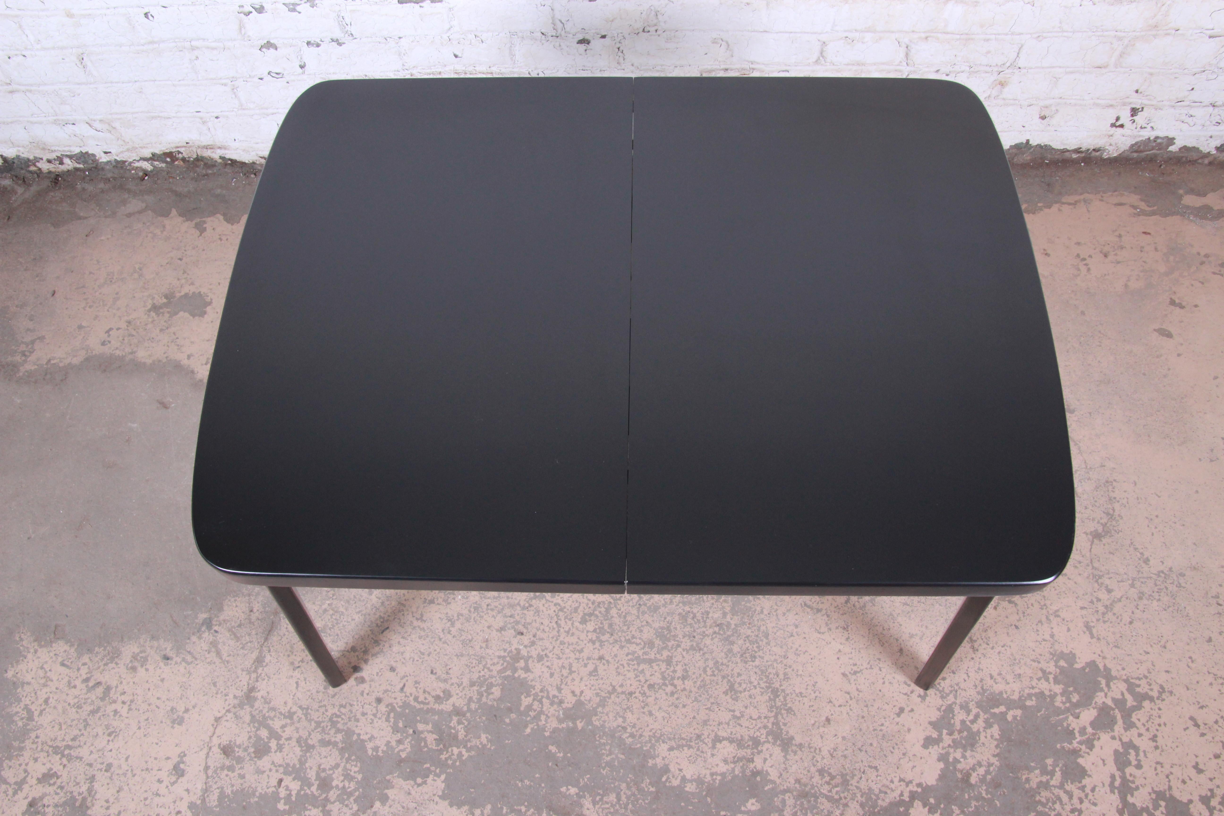 Thaden Jordan Black Lacquered Bentwood Birch Extension Dining Table, 1940s 6