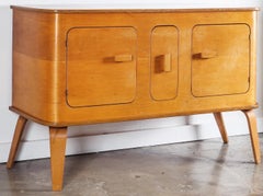 Thaden-Jordan Mid-Century Modern Birch Cabinet, Bent Plywood, 1940s