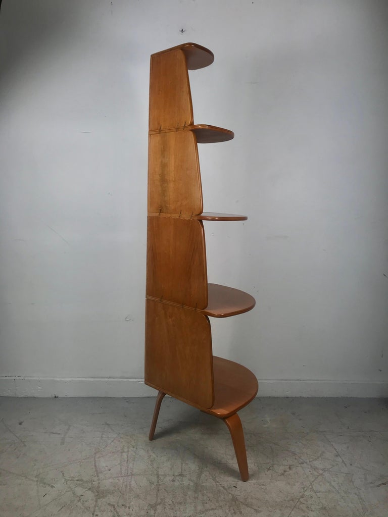 Mid century corner bookcase deals