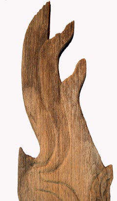 Thai 19th Century Carved Wood Temple Dragon Sculpture Mounted on Metal Base