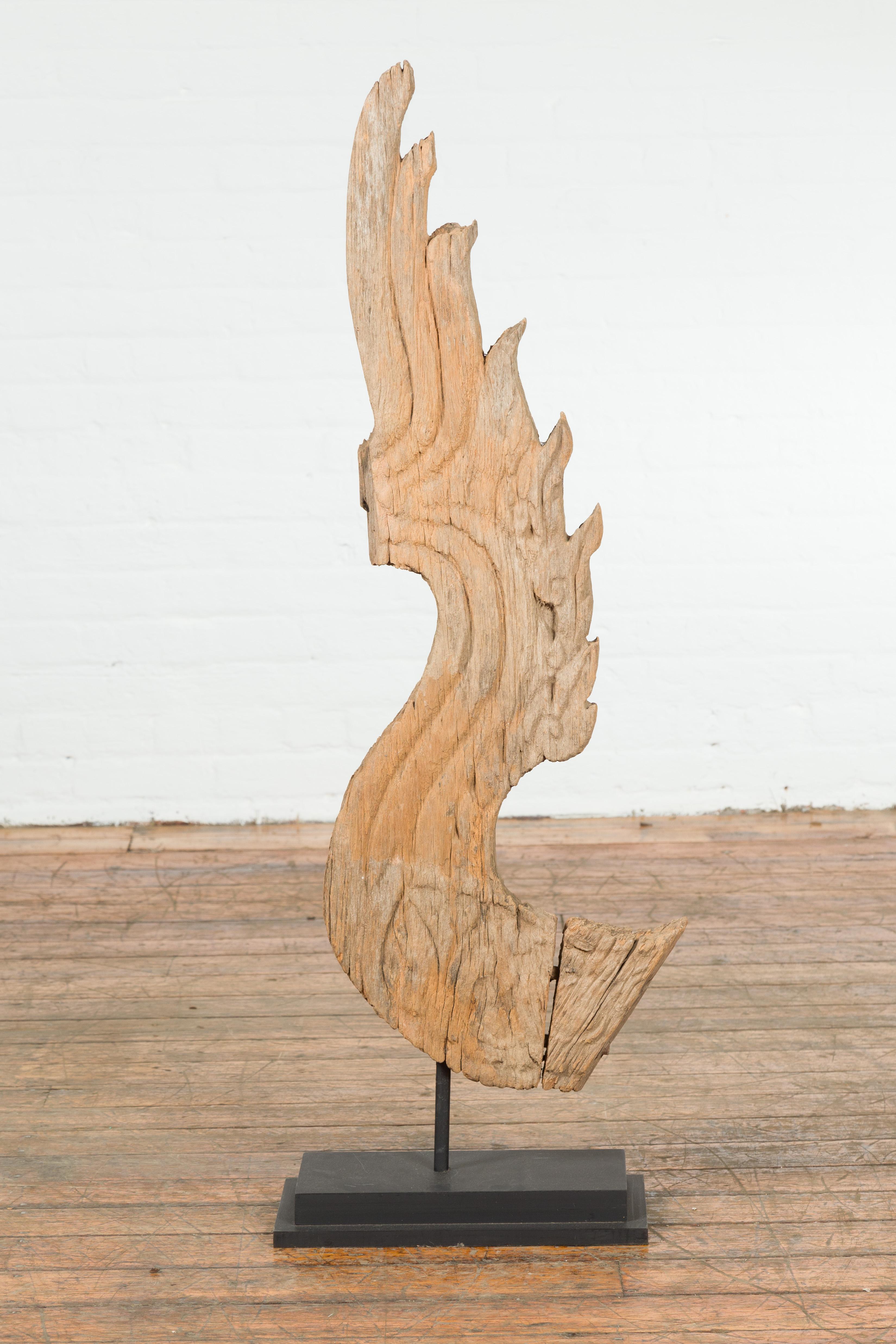 wood dragon sculpture