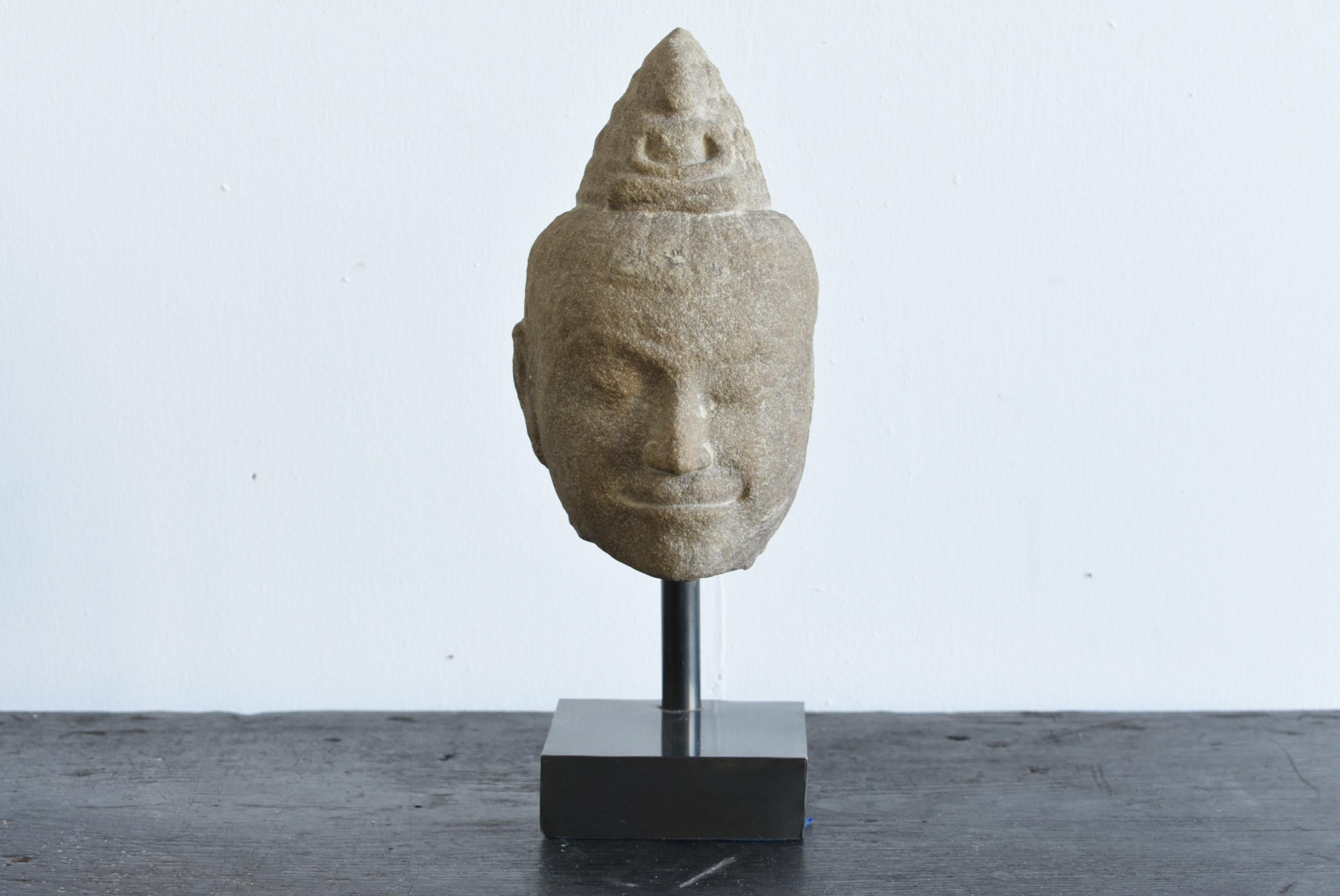 Other Thai Antique Stone Buddha Head / Buddha Figurine