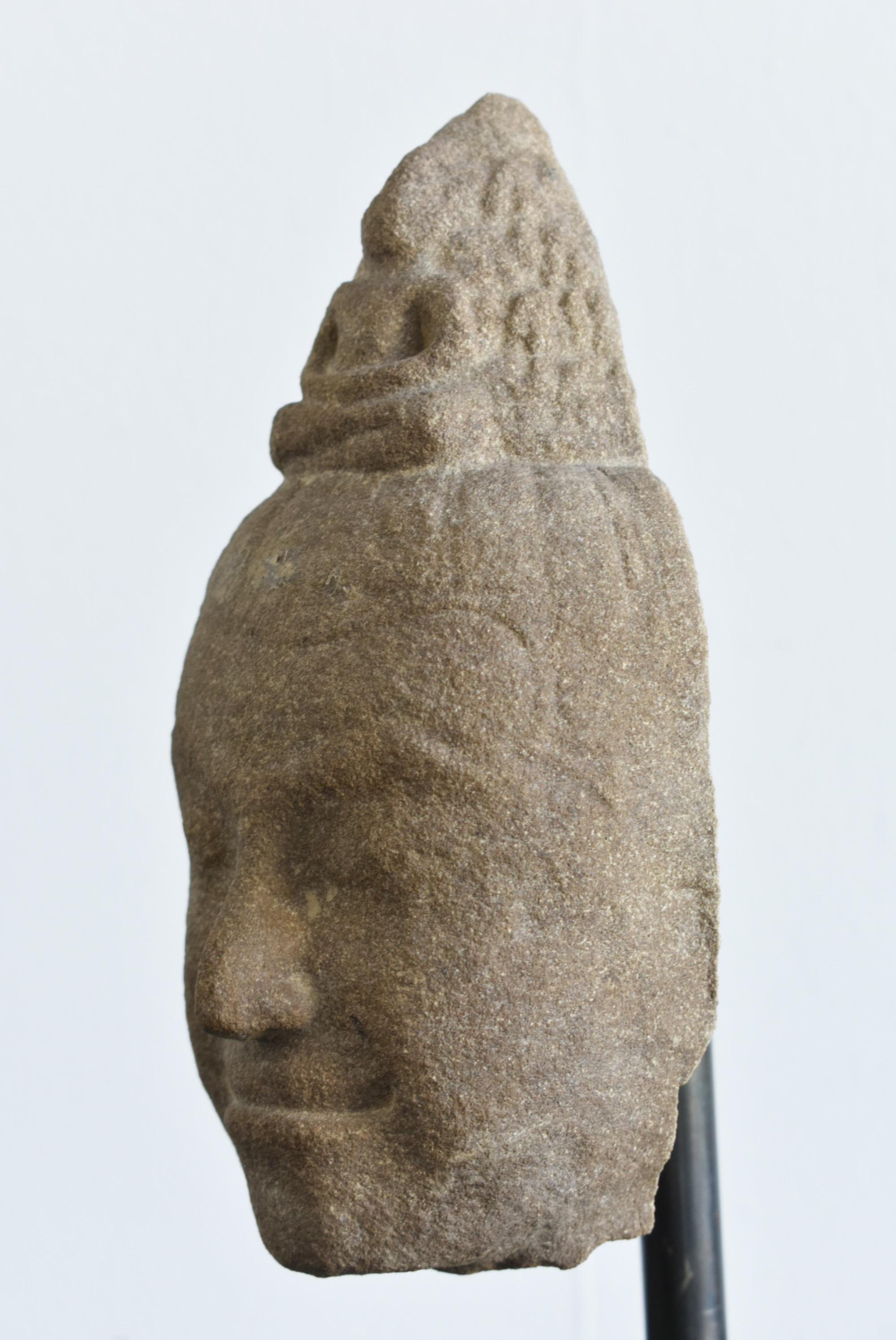 18th Century and Earlier Thai Antique Stone Buddha Head / Buddha Figurine