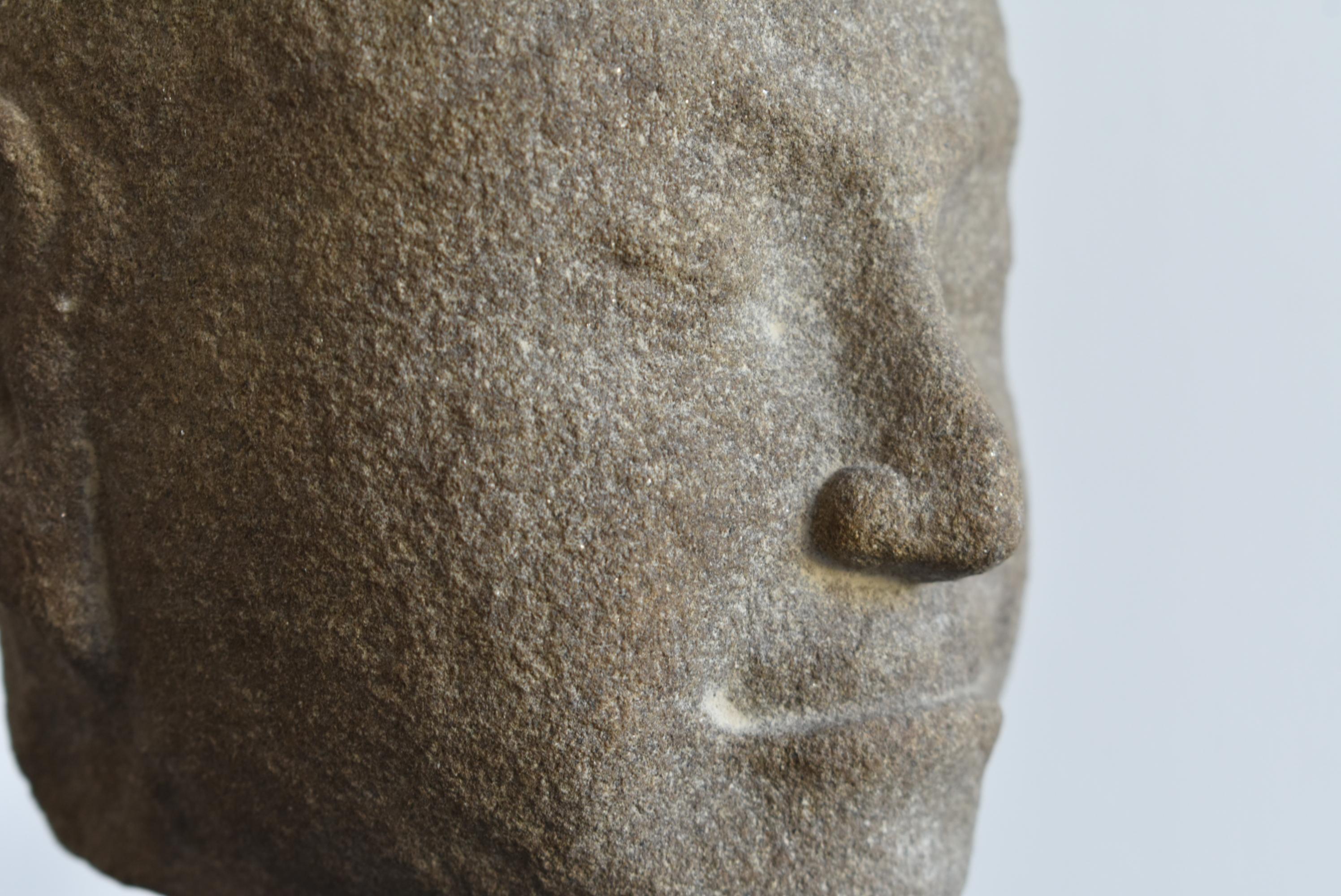 Thai Antique Stone Buddha Head / Buddha Figurine 3