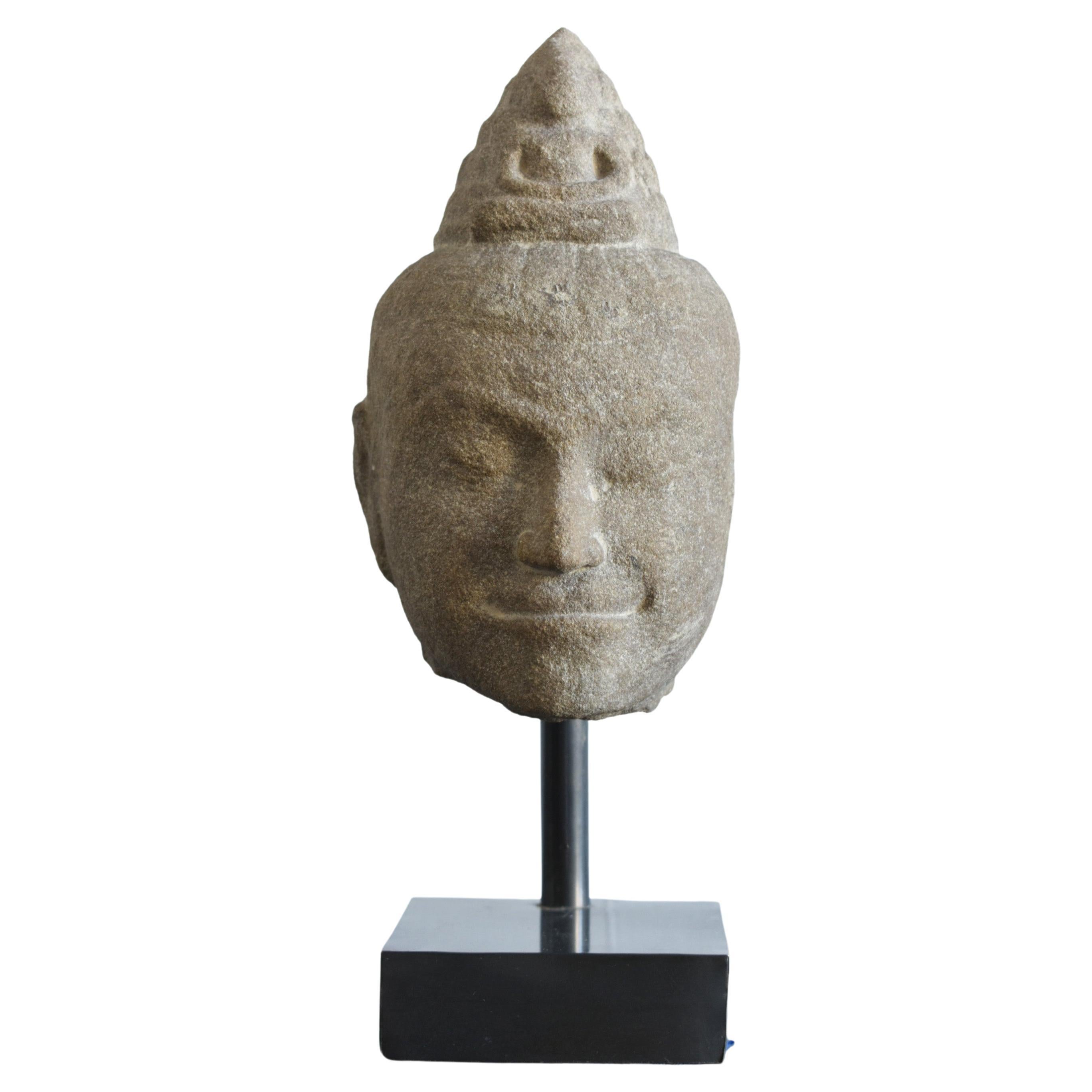 Thai Antique Stone Buddha Head / Buddha Figurine