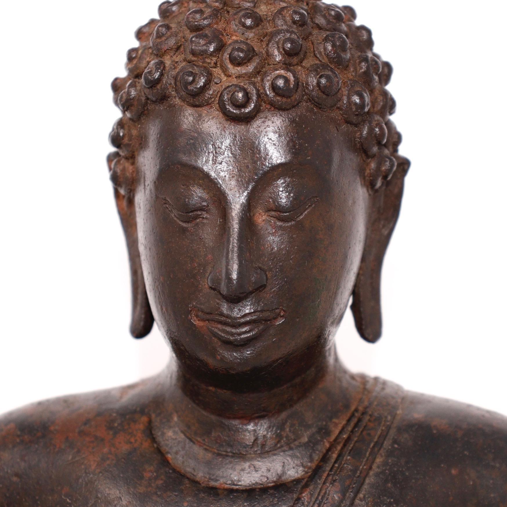 Thai Ayutthaya Bronze Seated Buddha Figure, 14th-15th Century 6