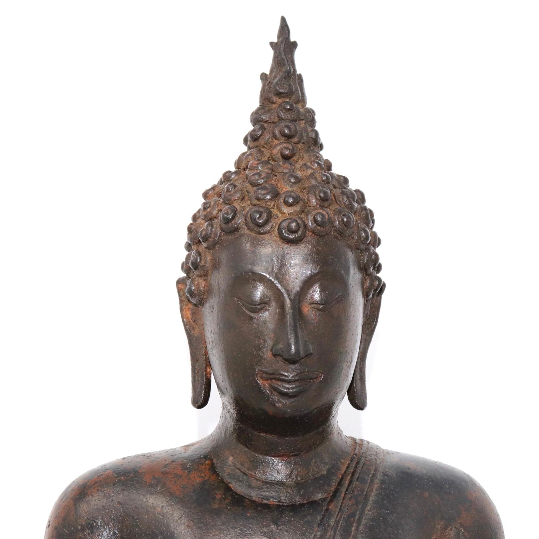 Thai Ayutthaya Bronze Seated Buddha Figure, 14th-15th Century 8