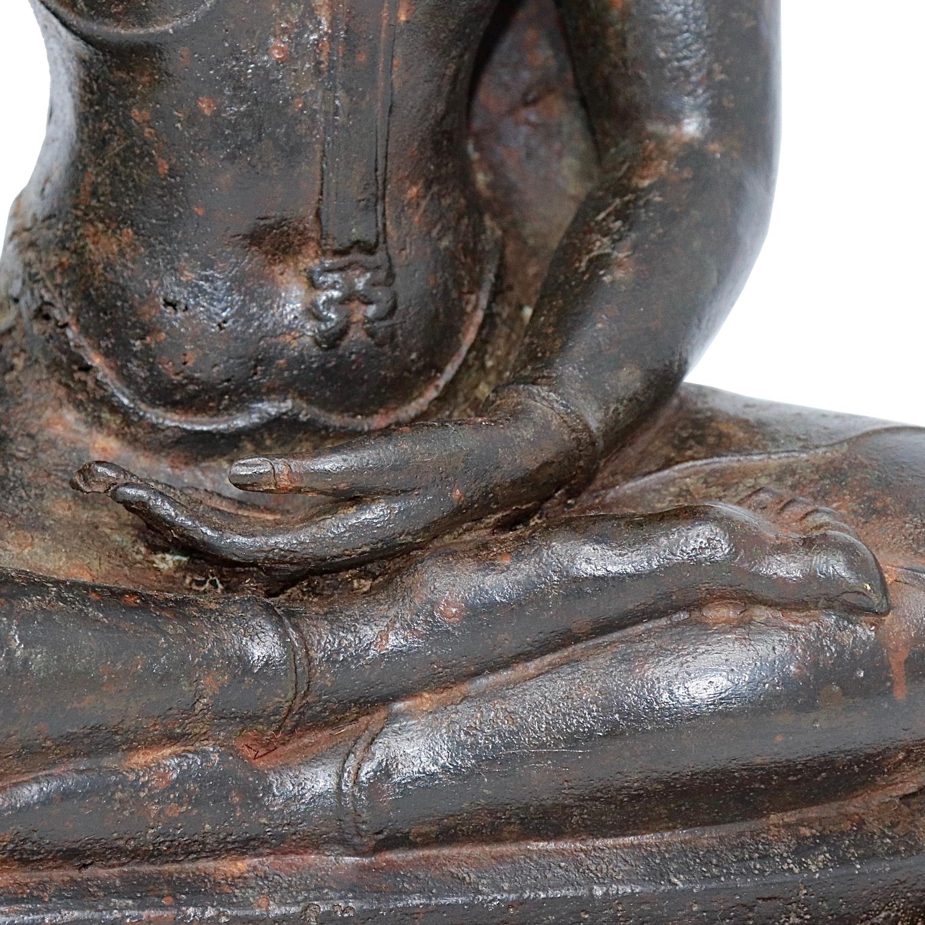 Thai Ayutthaya Bronze Seated Buddha Figure, 14th-15th Century 10