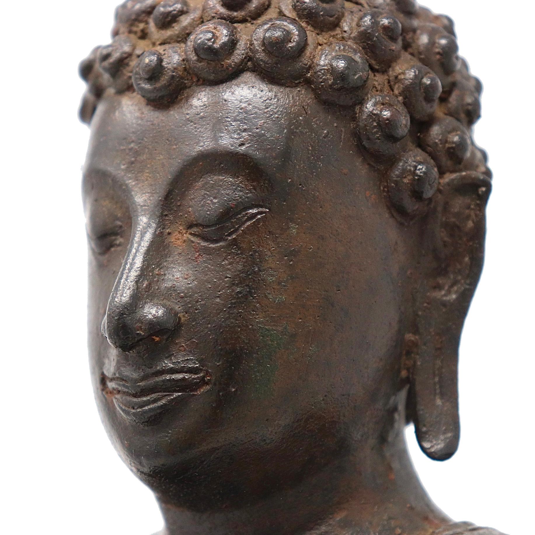 Thai Ayutthaya Bronze Seated Buddha Figure, 14th-15th Century 5
