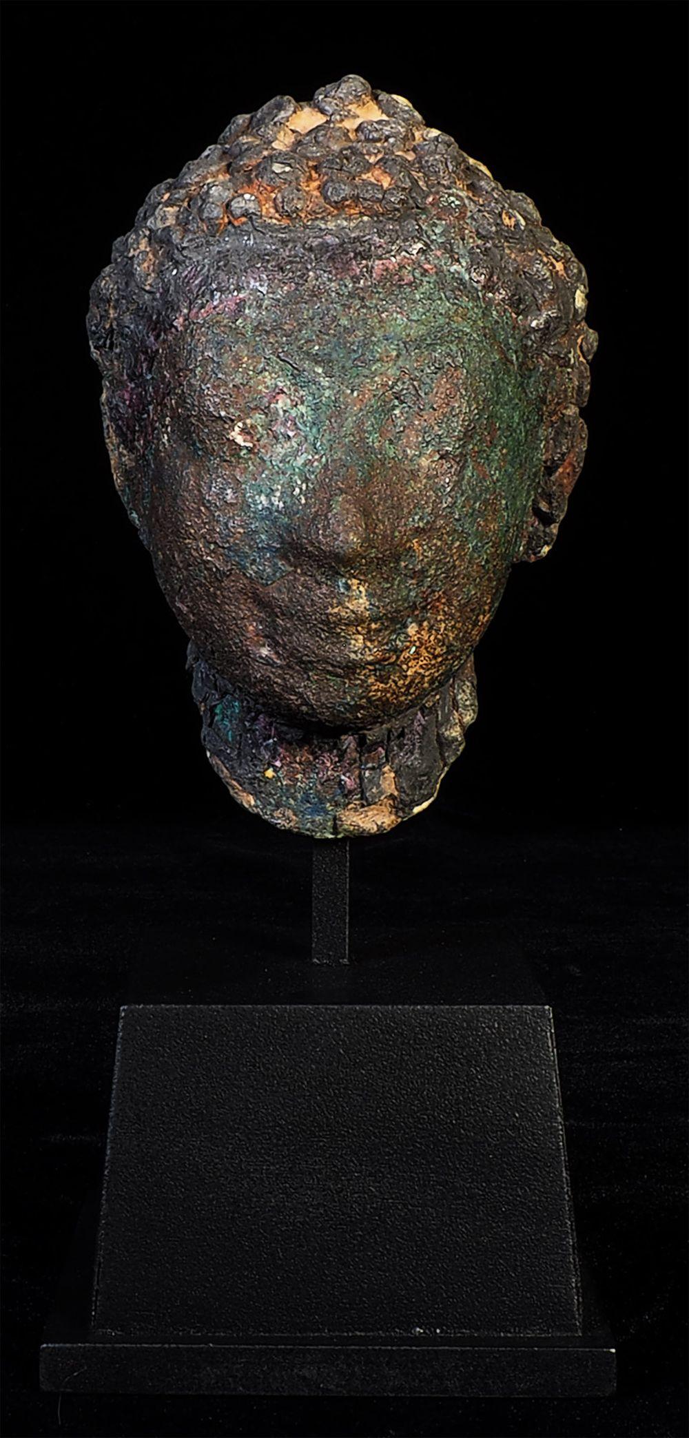 Cast Thai Bronze Buddha Head from the 9th/10th C, Museum Piece 8346 For Sale