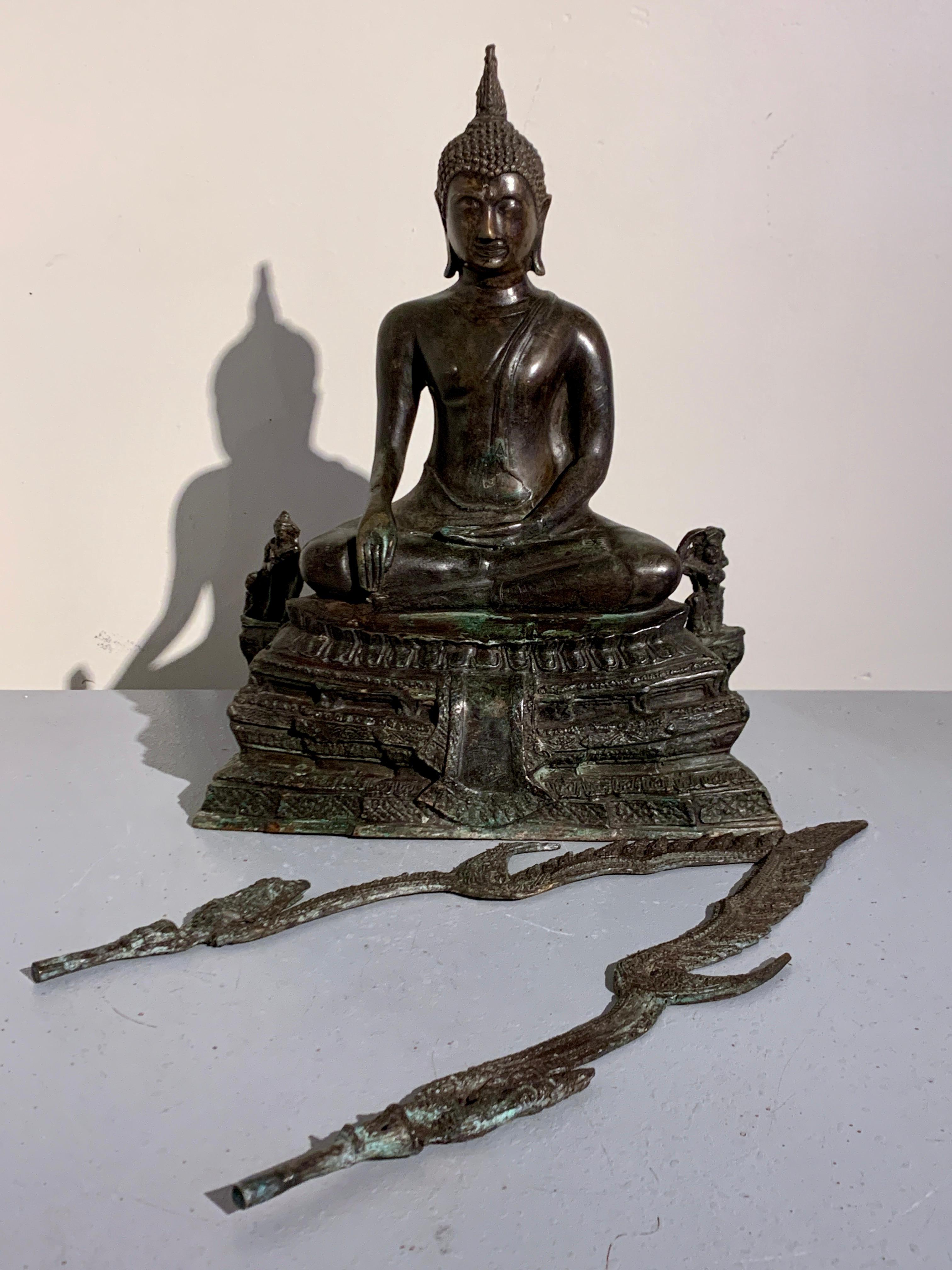 Thailändischer Bronze-Buddha, Phra Phuttha Chinnarat, frühes 20. Jahrhundert, Thailand im Angebot 3