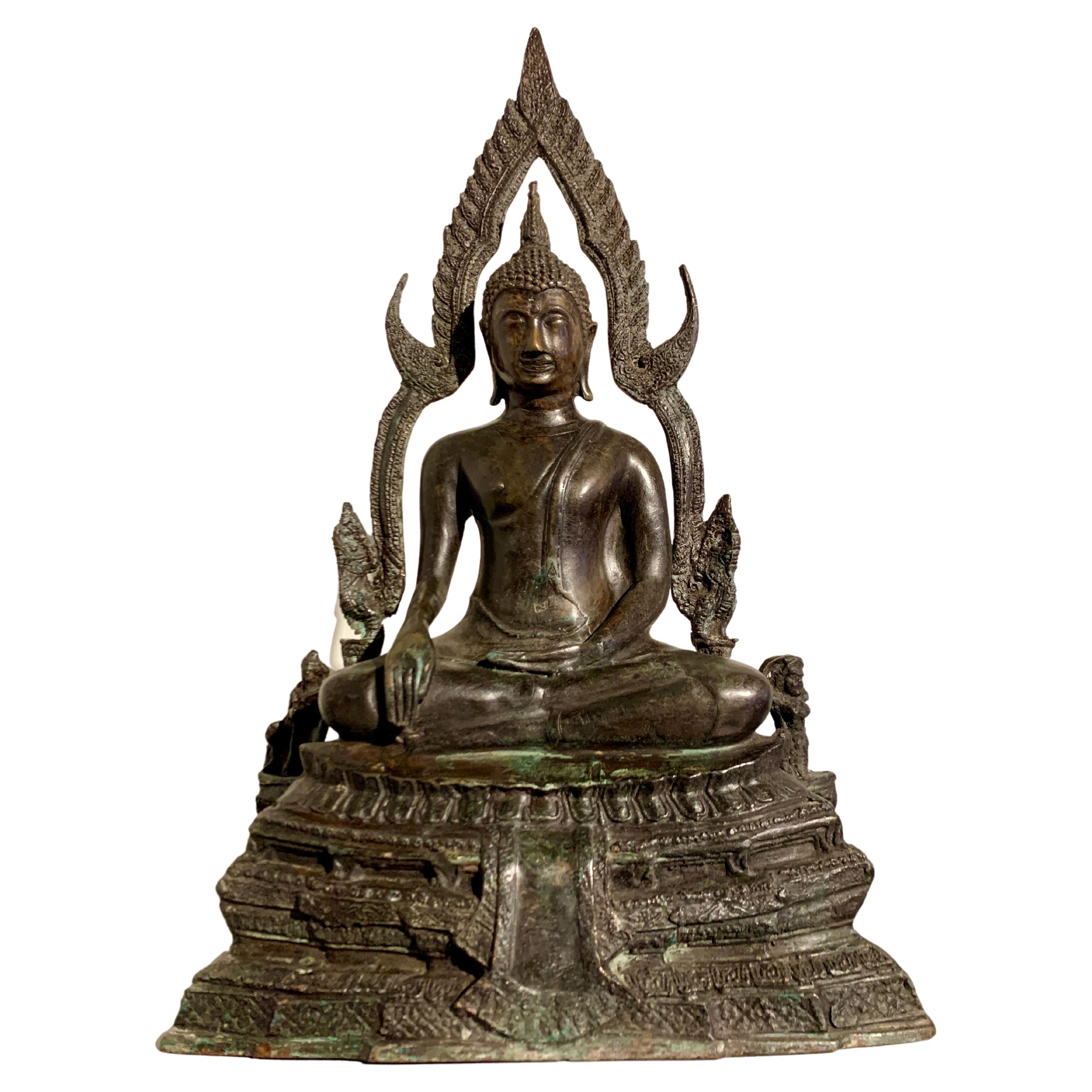 Thai Bronze Buddha, Phra Phuttha Chinnarat, Early 20th century, Thailand For Sale