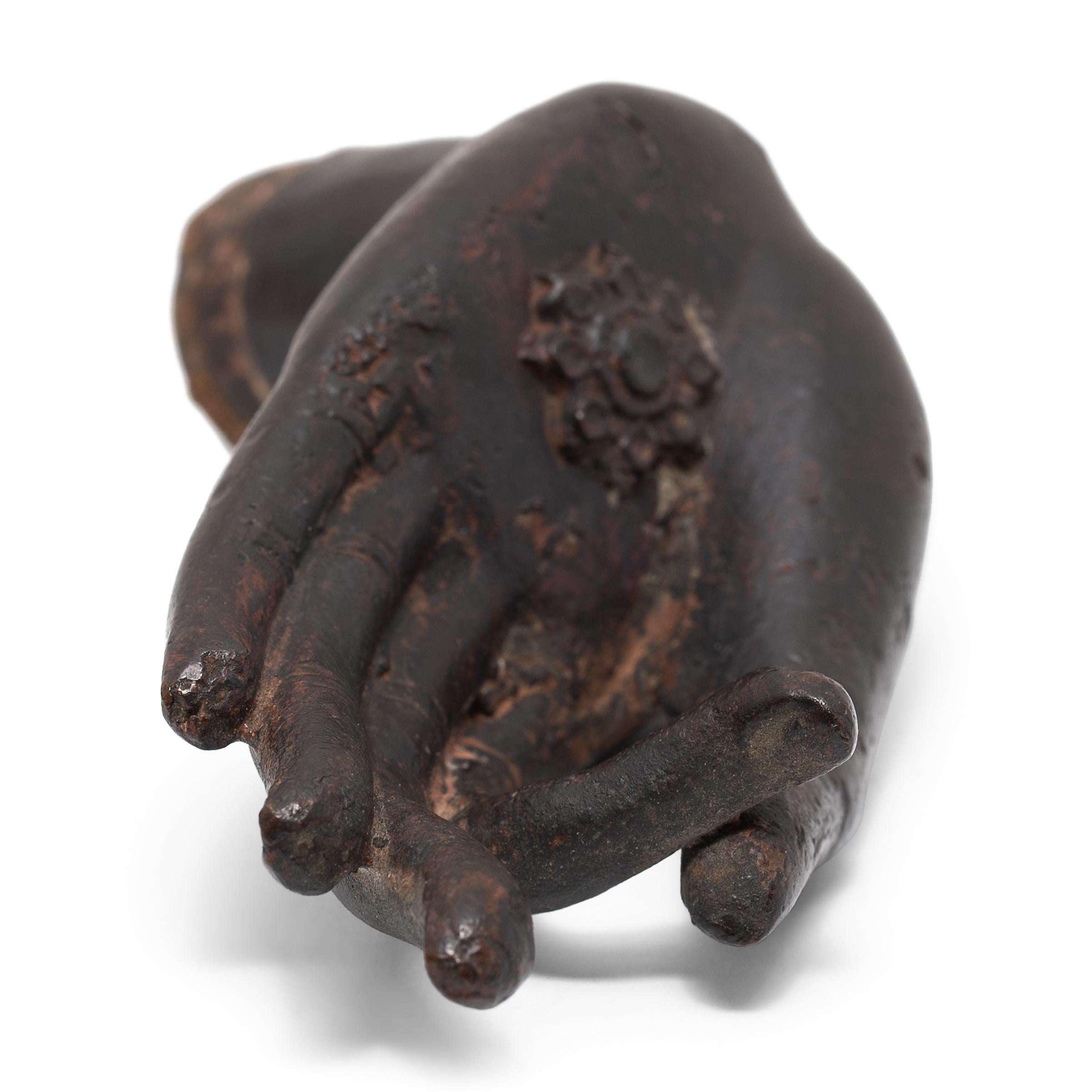 Cast Thai Bronze Buddha's Hand, 19th Century